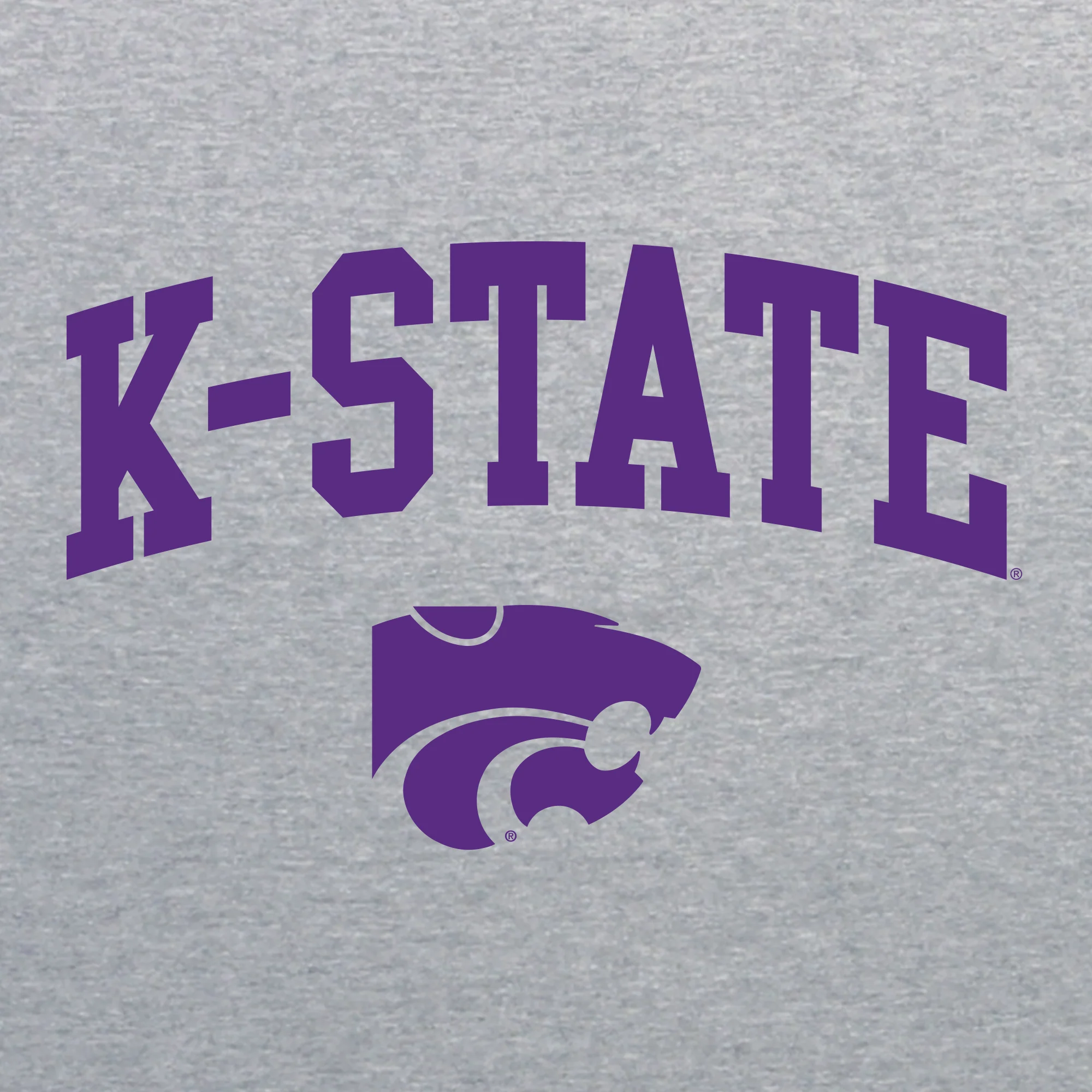 Kansas State University Wildcats Arch Logo Cotton Youth T-Shirt - Sport Grey - Image 2