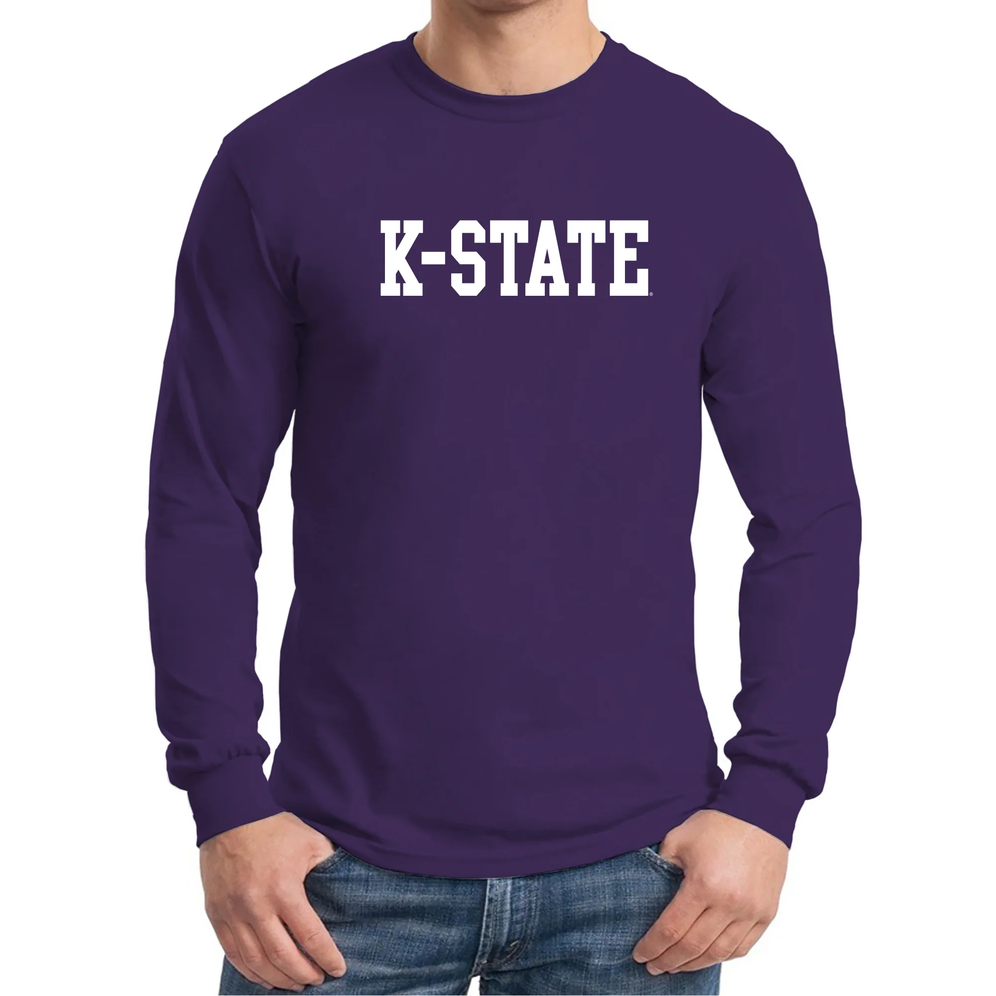 Kansas State University Wildcats Basic Block Cotton Long Sleeve T-Shirt - Purple - Image 3