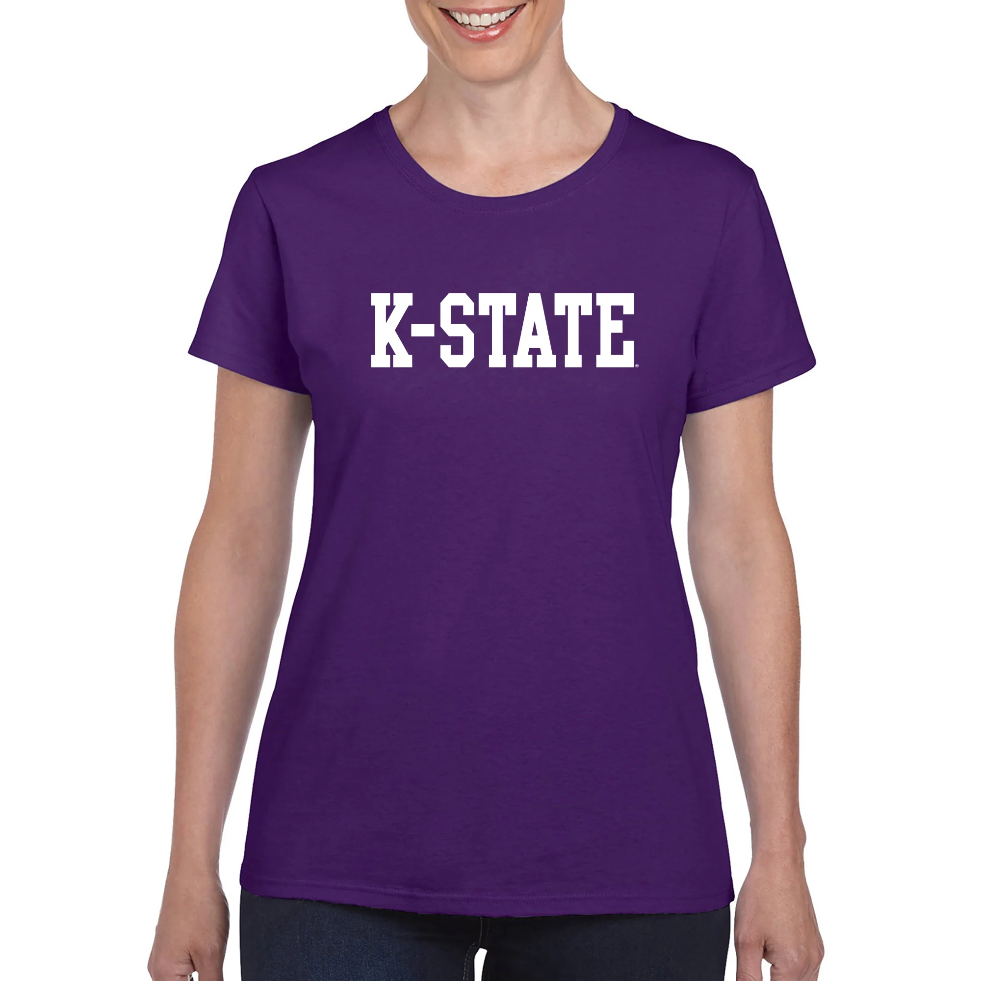Kansas State University Wildcats Basic Block Cotton Women's T-Shirt - Purple - Image 3