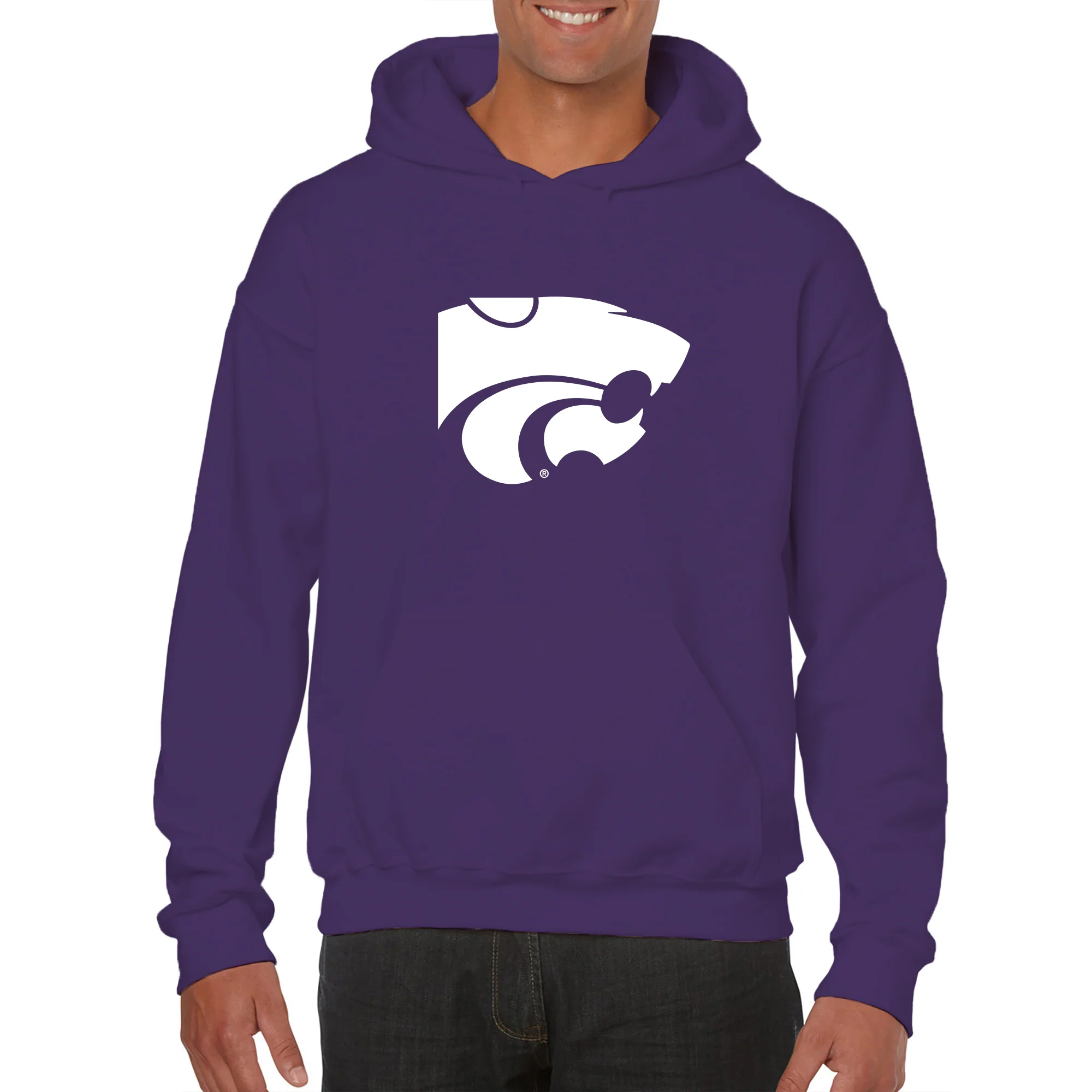 Kansas State University Wildcats Primary Logo Cotton Hoodie - Purple - Image 3