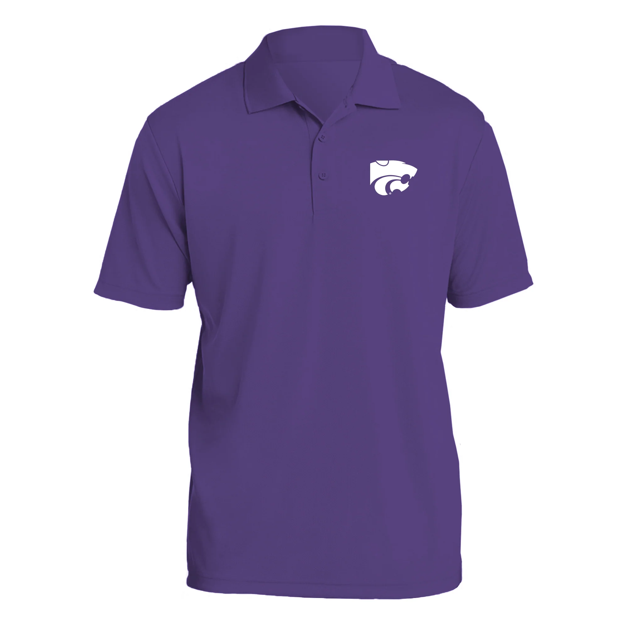 Kansas State University Wildcats Primary Logo Left Chest Embroidered Polo - Purple