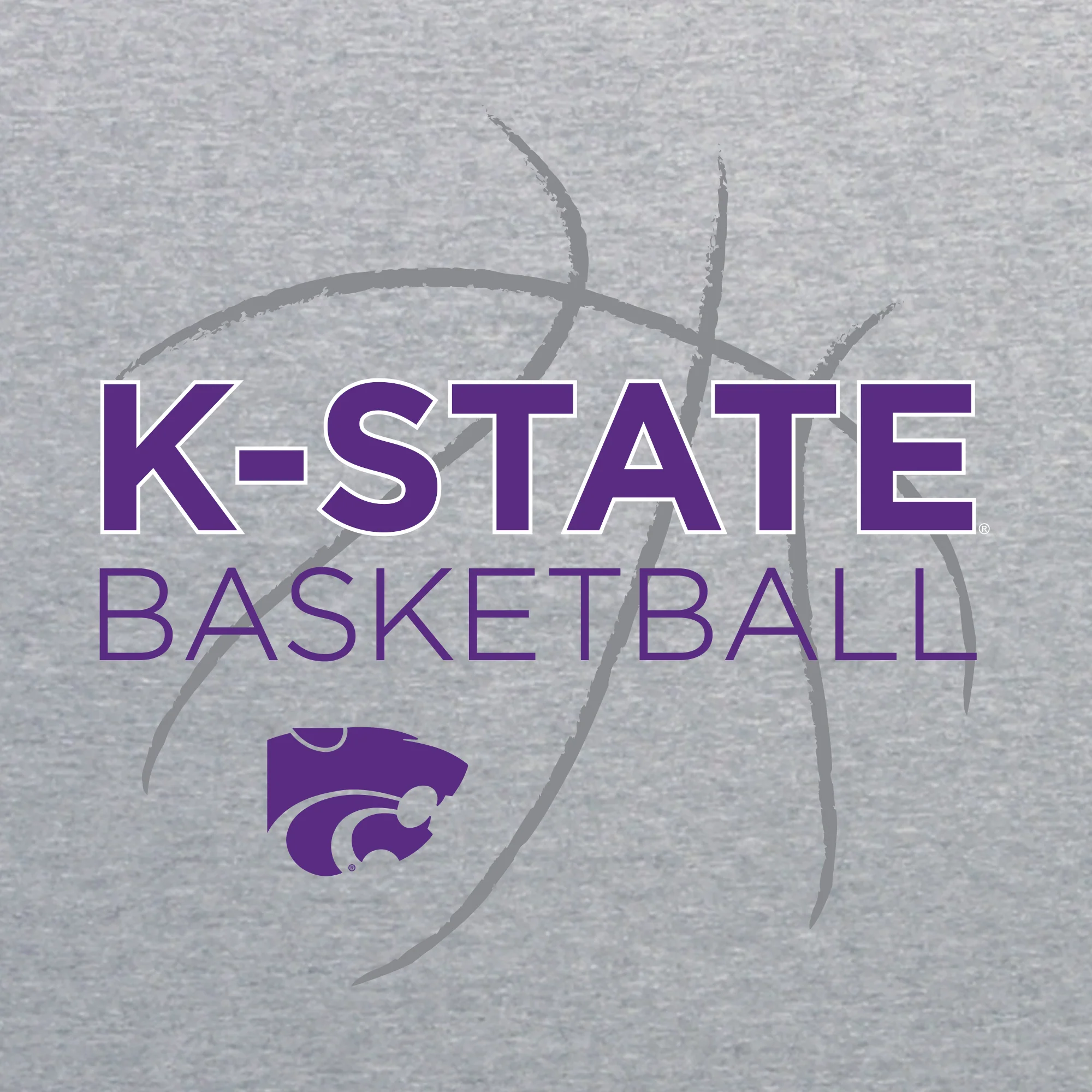 Kansas State Wildcats Basketball Sketch T Shirt - Sport Grey - Image 2