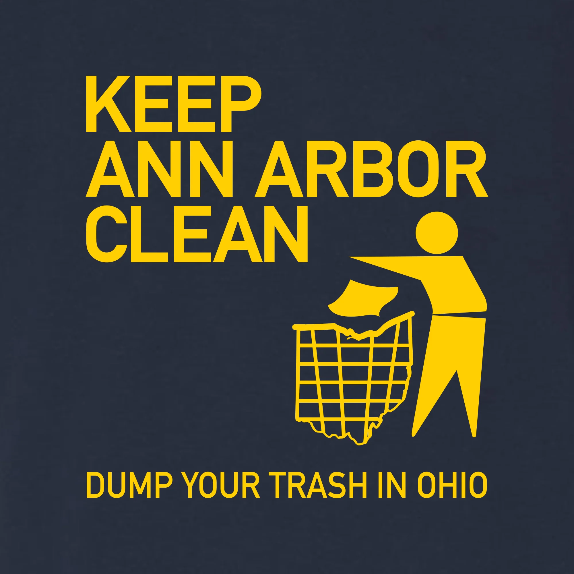 Keep Ann Arbor Clean Triblend T-Shirt - Solid Navy - Image 2