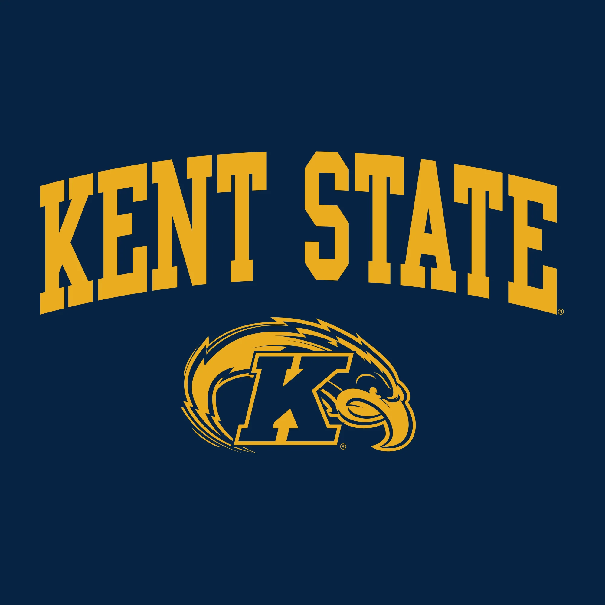Kent State University Golden Flashes Arch Logo Youth Short Sleeve T Shirt - Navy - Image 2