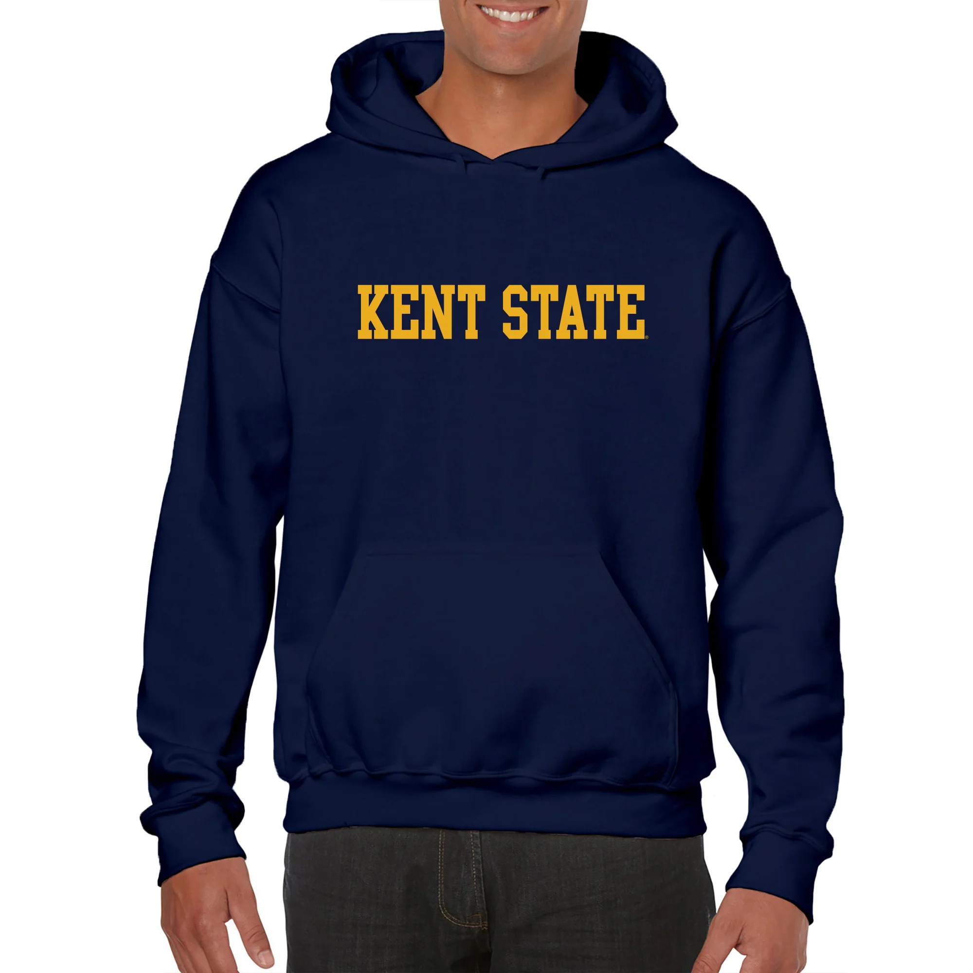 Kent State University Golden Flashes Basic Block Heavy Blend Hoodie - Navy - Image 3