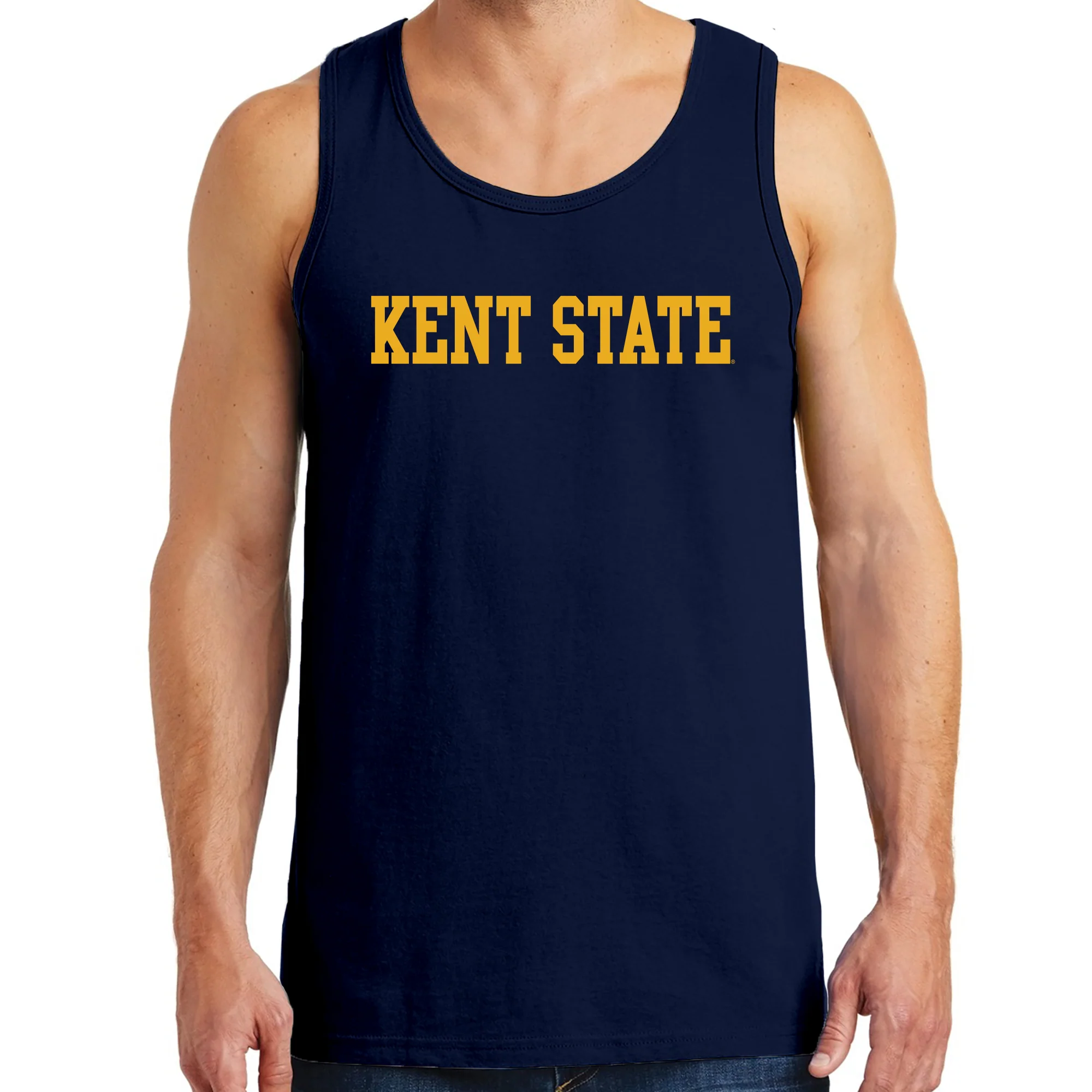 Kent State University Golden Flashes Basic Block Tank Top - Navy - Image 3