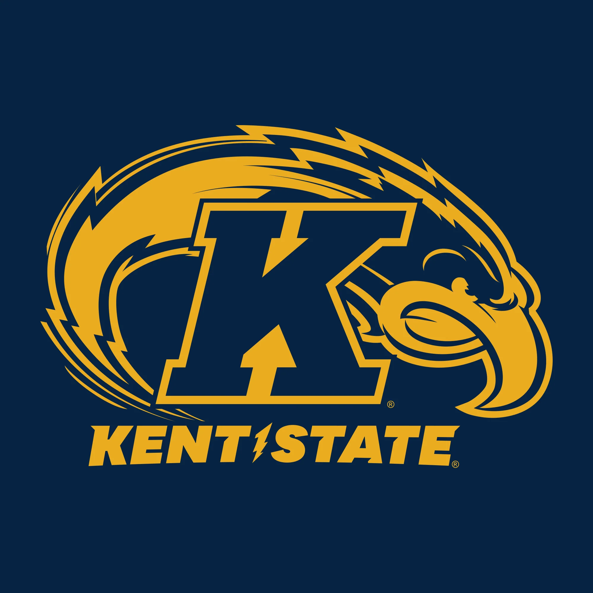 Kent State University Golden Flashes Front Back Print Short Sleeve T Shirt - Navy - Image 4
