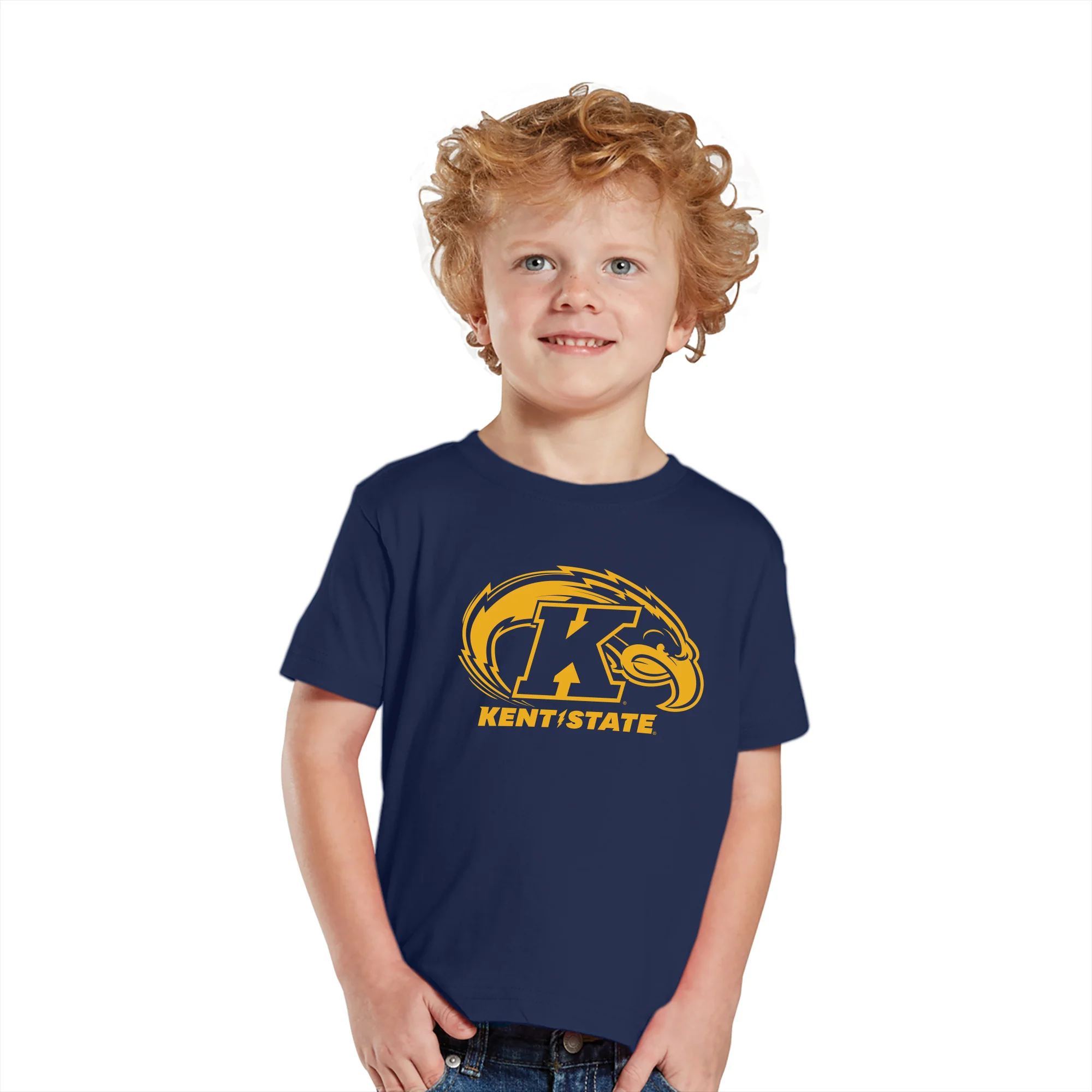 Kent State University Golden Flashes Primary Logo Toddler Short Sleeve T Shirt - Navy - Image 3