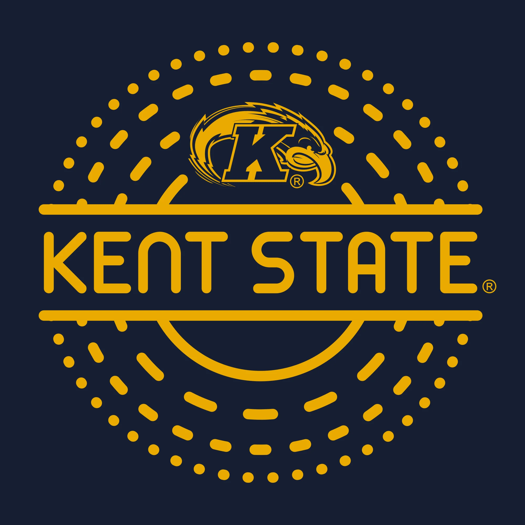 Kent State Sunny Circle Infant Creeper - Navy - Image 2