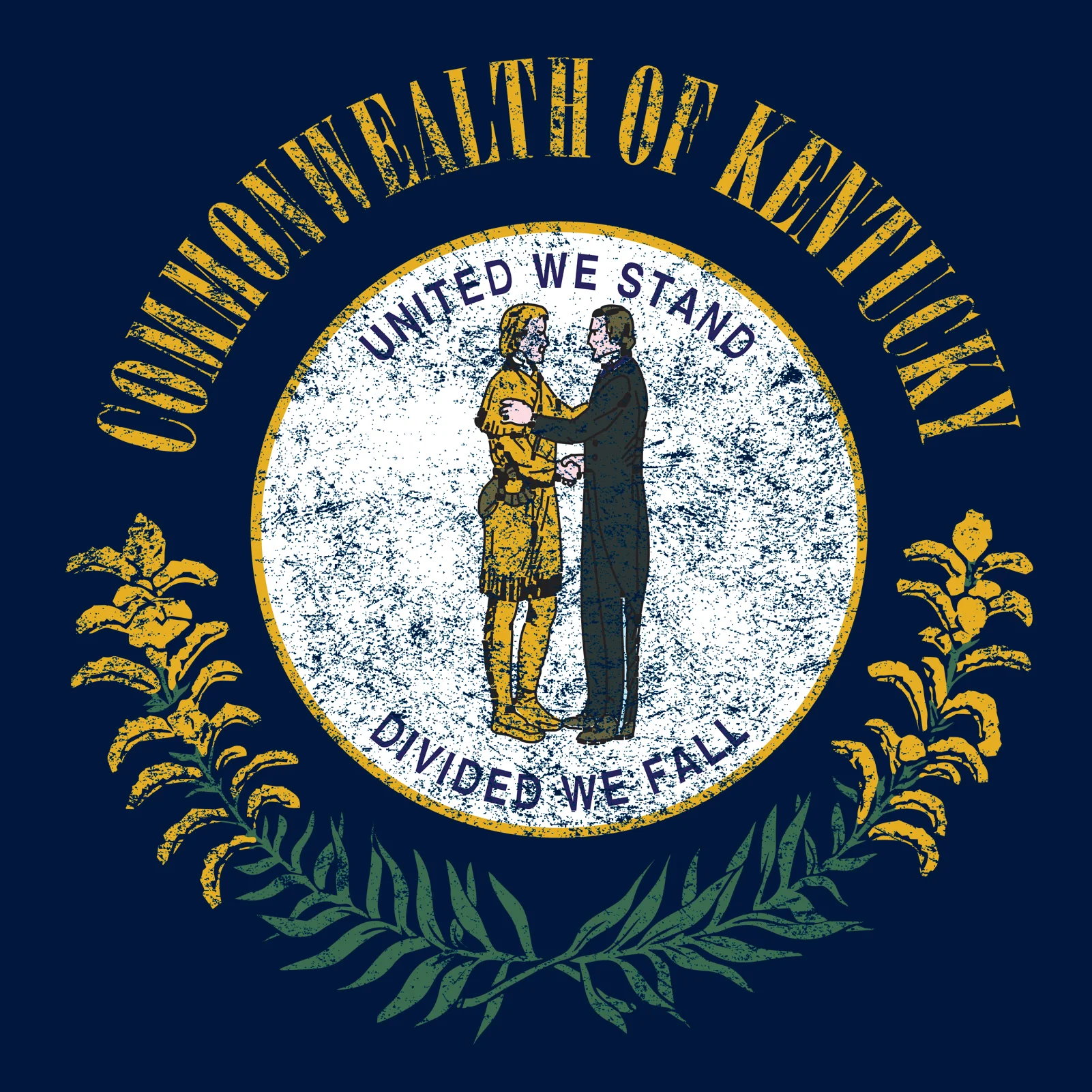 Kentucky State Flag NLA T-Shirt - Midnight Navy - Image 2