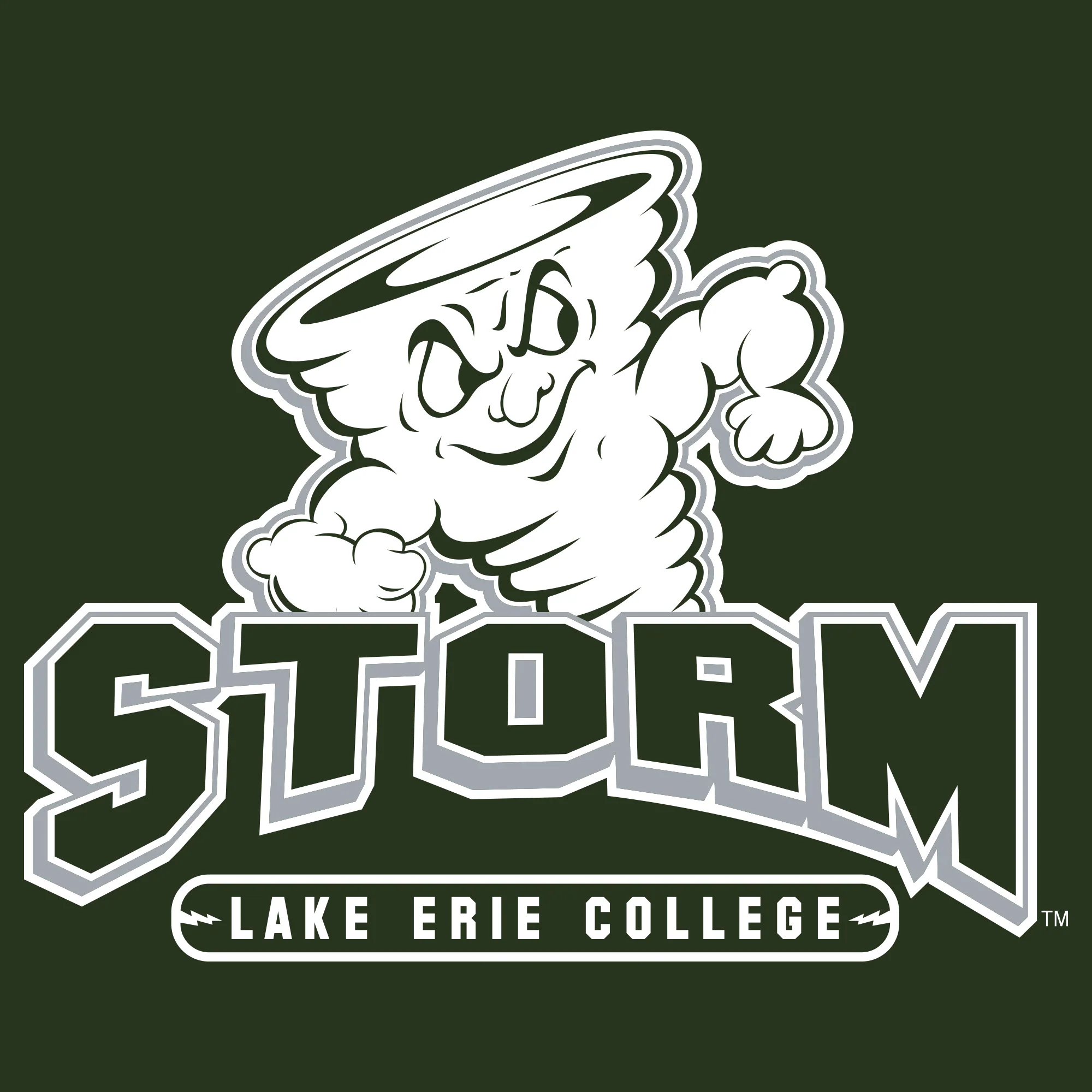 Lake Erie College Storm Primary Logo Women's Short Sleeve T Shirt - Forest - Image 2