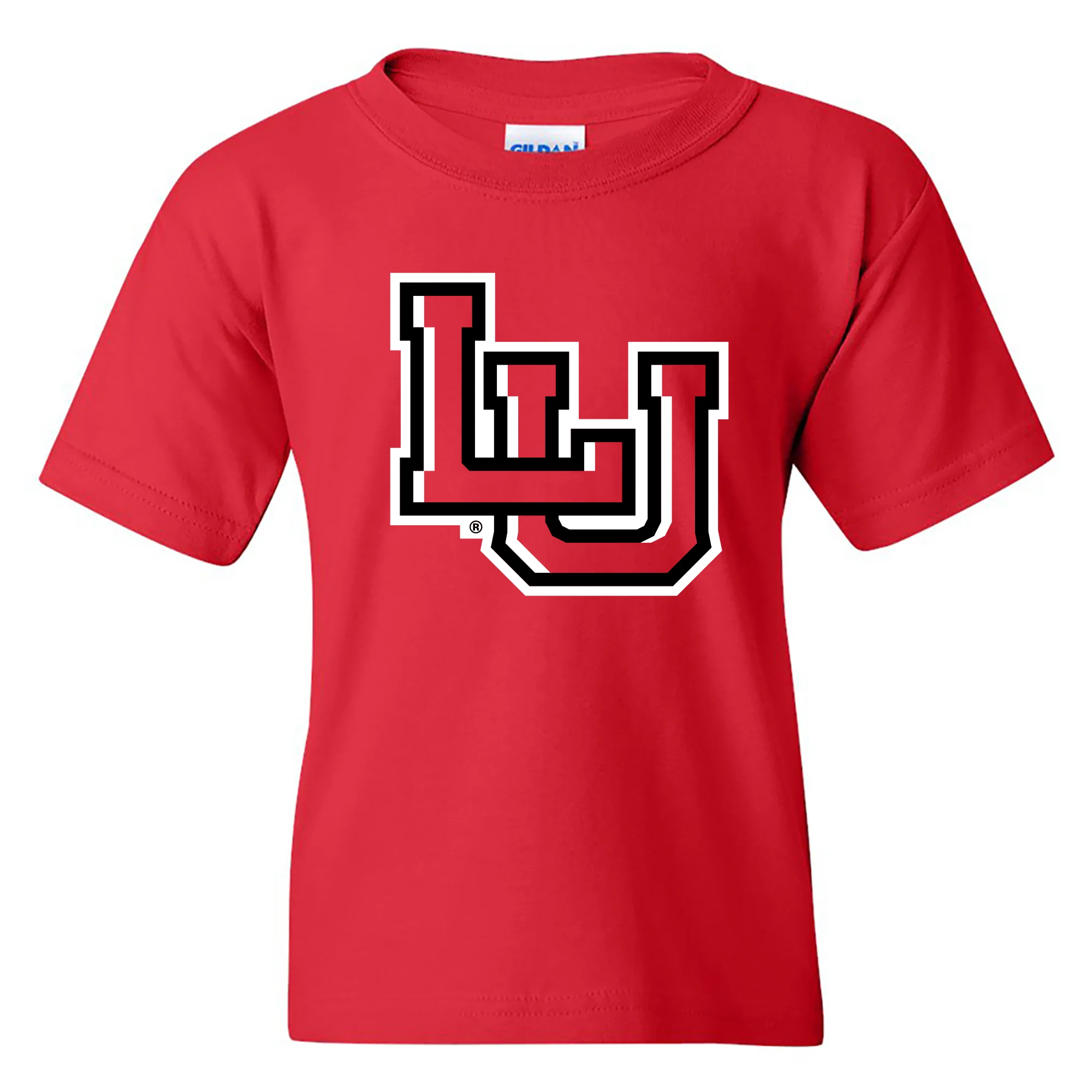Lamar University Cardinals Primary Logo Short Sleeve Youth T Shirt - Red