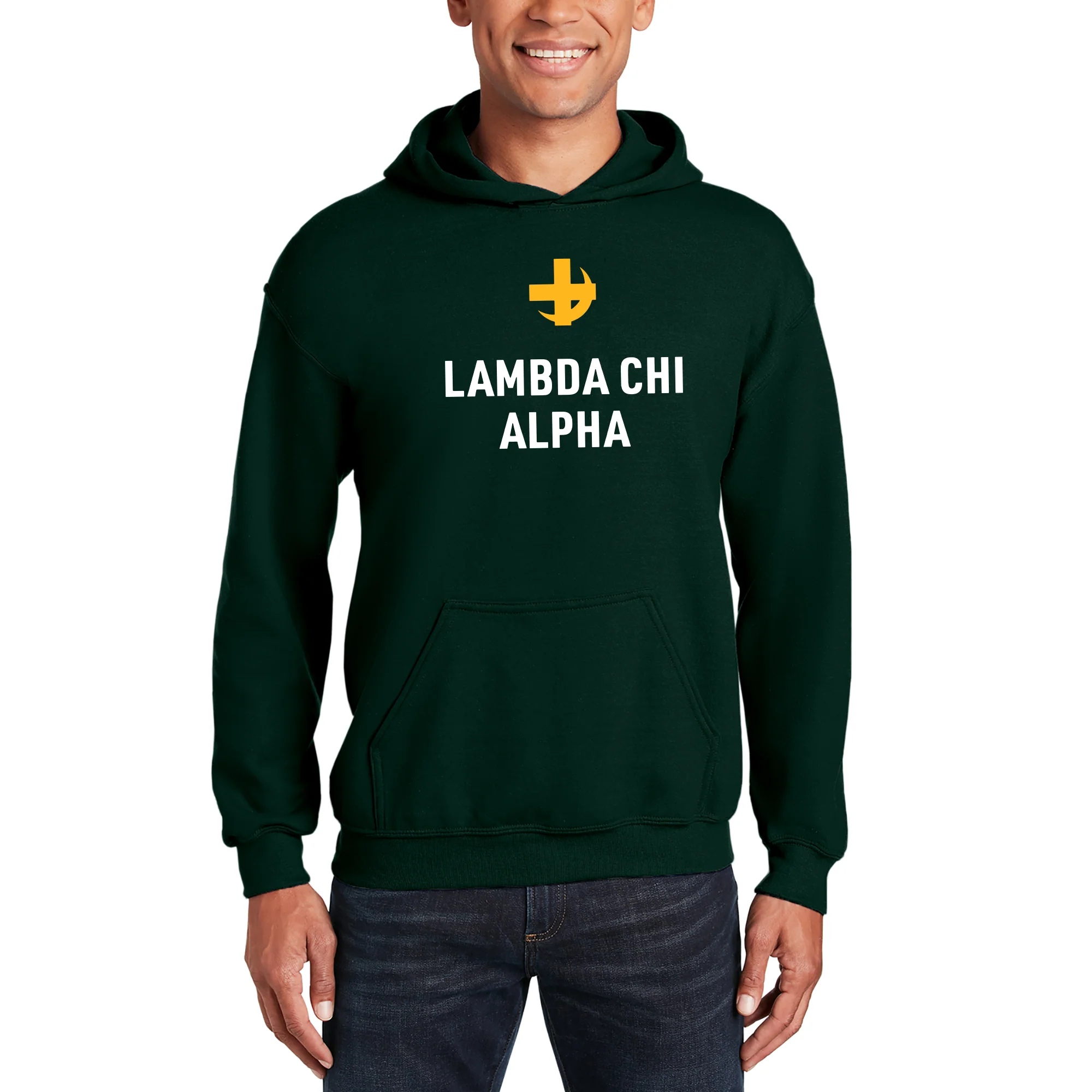 Lambda Chi Alpha Greek Primary Logo Hoodie - Forest - Image 4