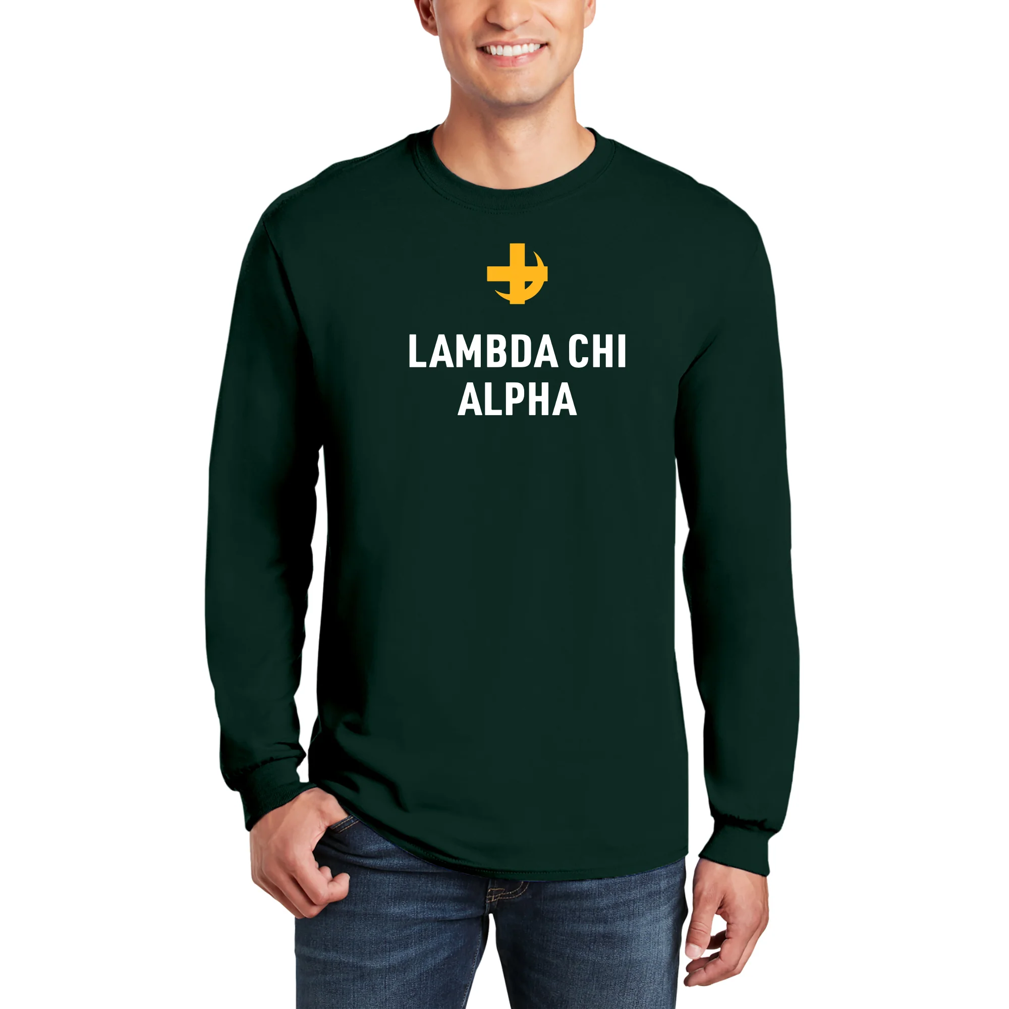 Lambda Chi Alpha Greek Primary Logo Long Sleeve - Forest - Image 3