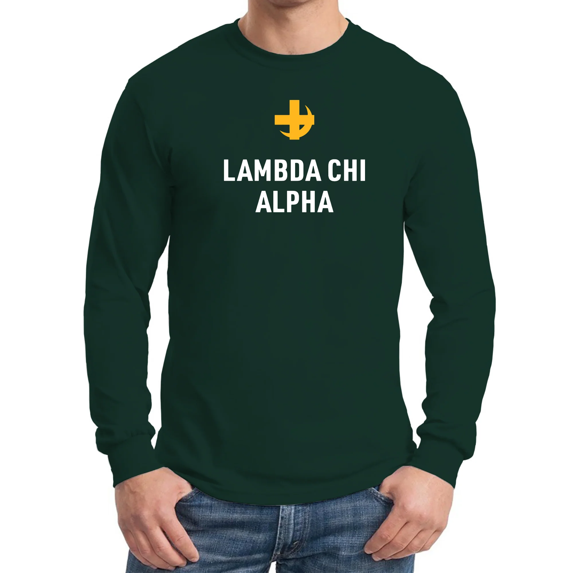 Lambda Chi Alpha Greek Primary Logo Long Sleeve - Forest - Image 4
