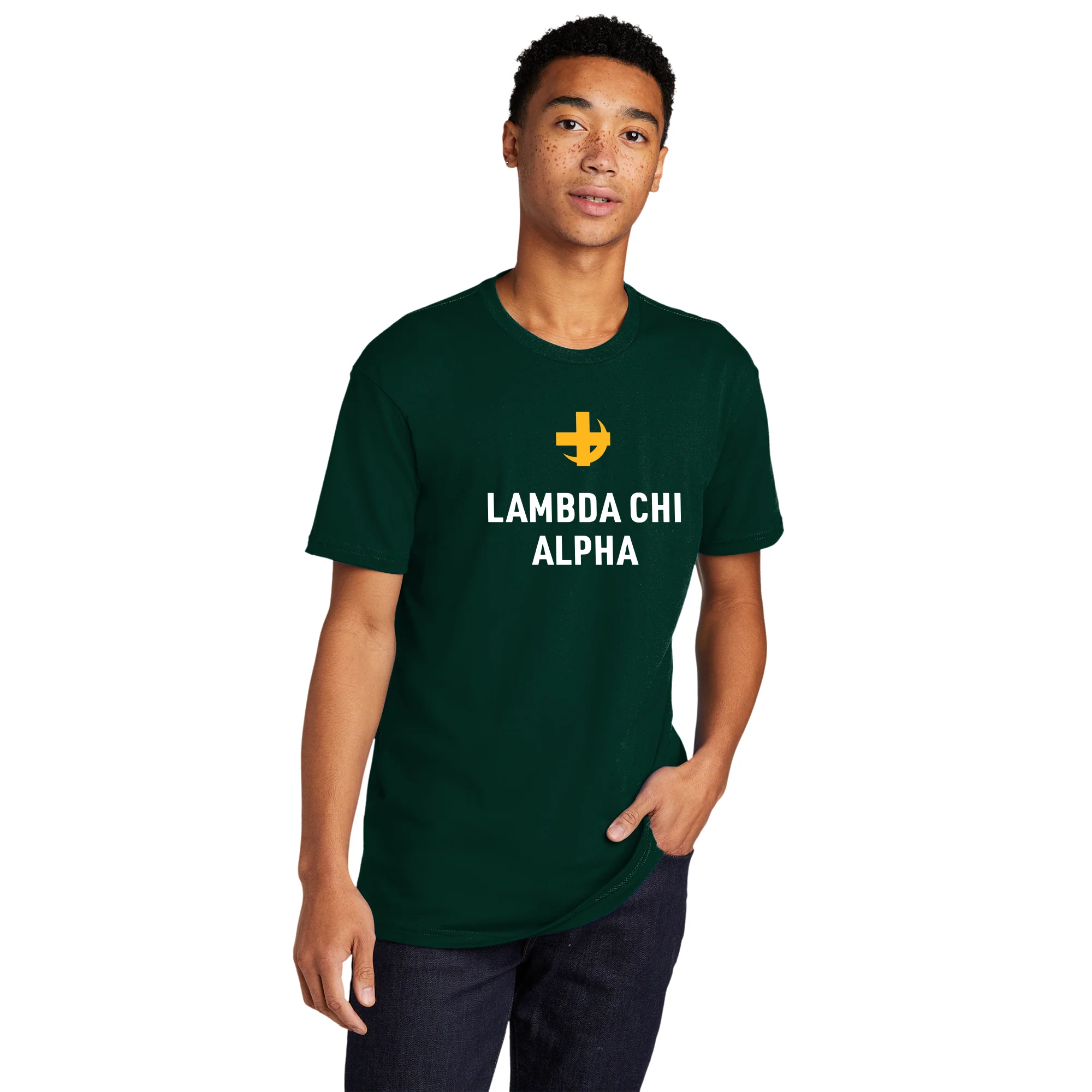 Lambda Chi Alpha Greek Primary Logo NLA T-Shirt - Forest - Image 3