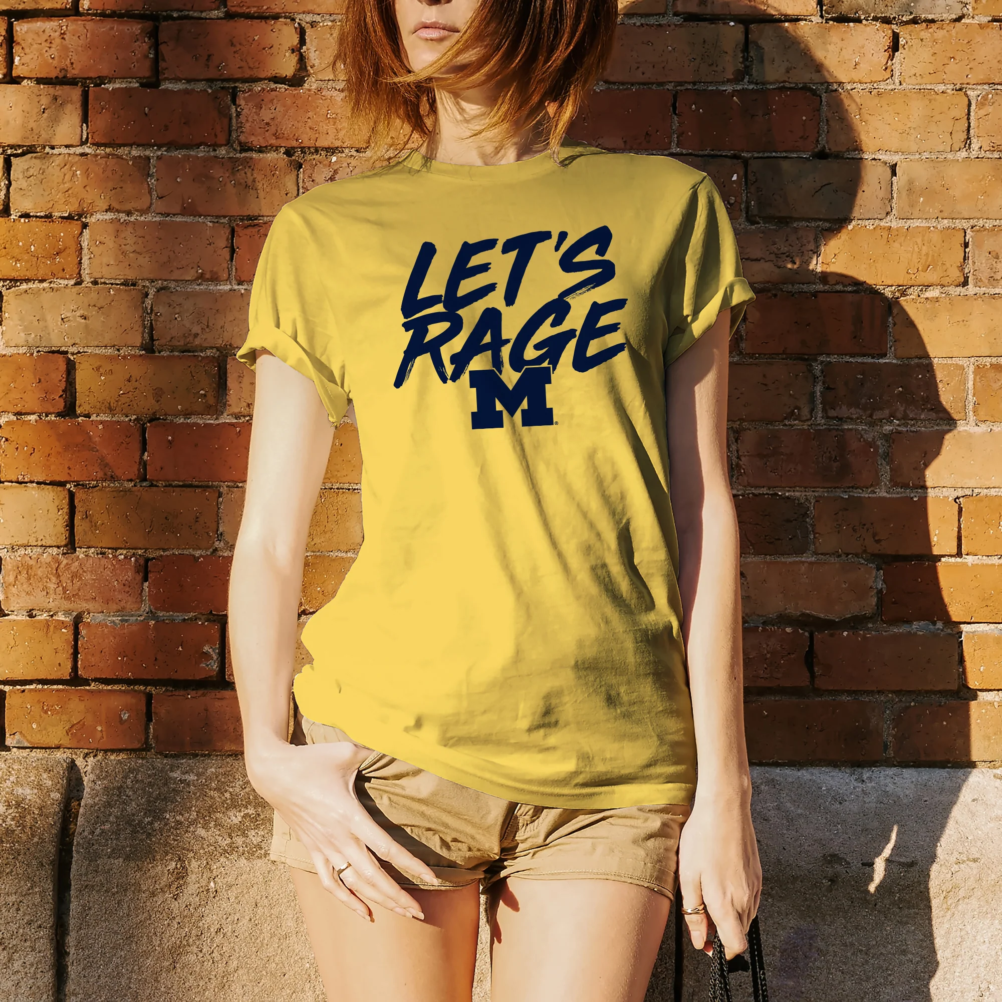 Michigan Let's Rage T-Shirt - Maize - Image 4