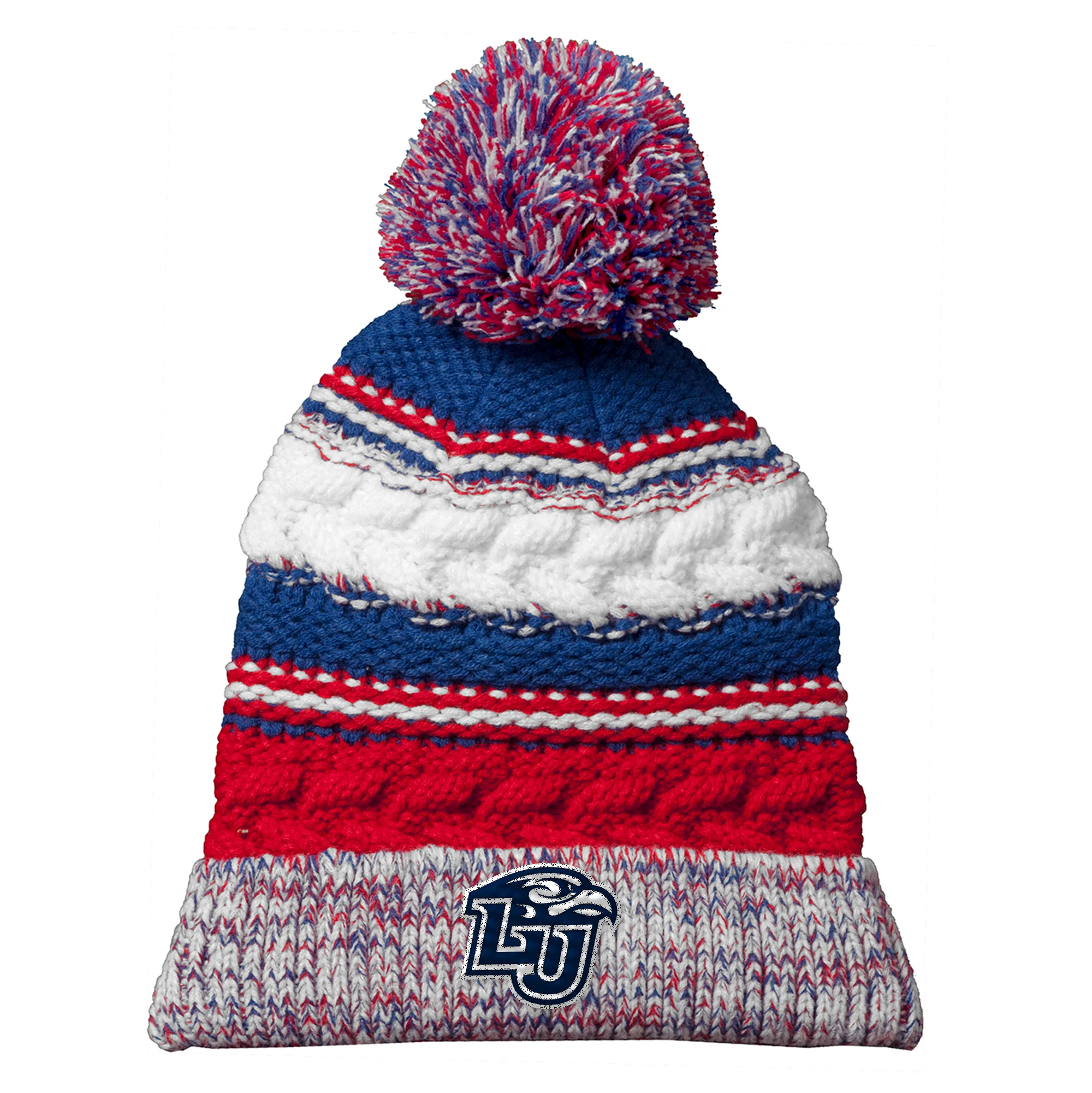Liberty Flames Primary Logo Pom Pom Team Beanie