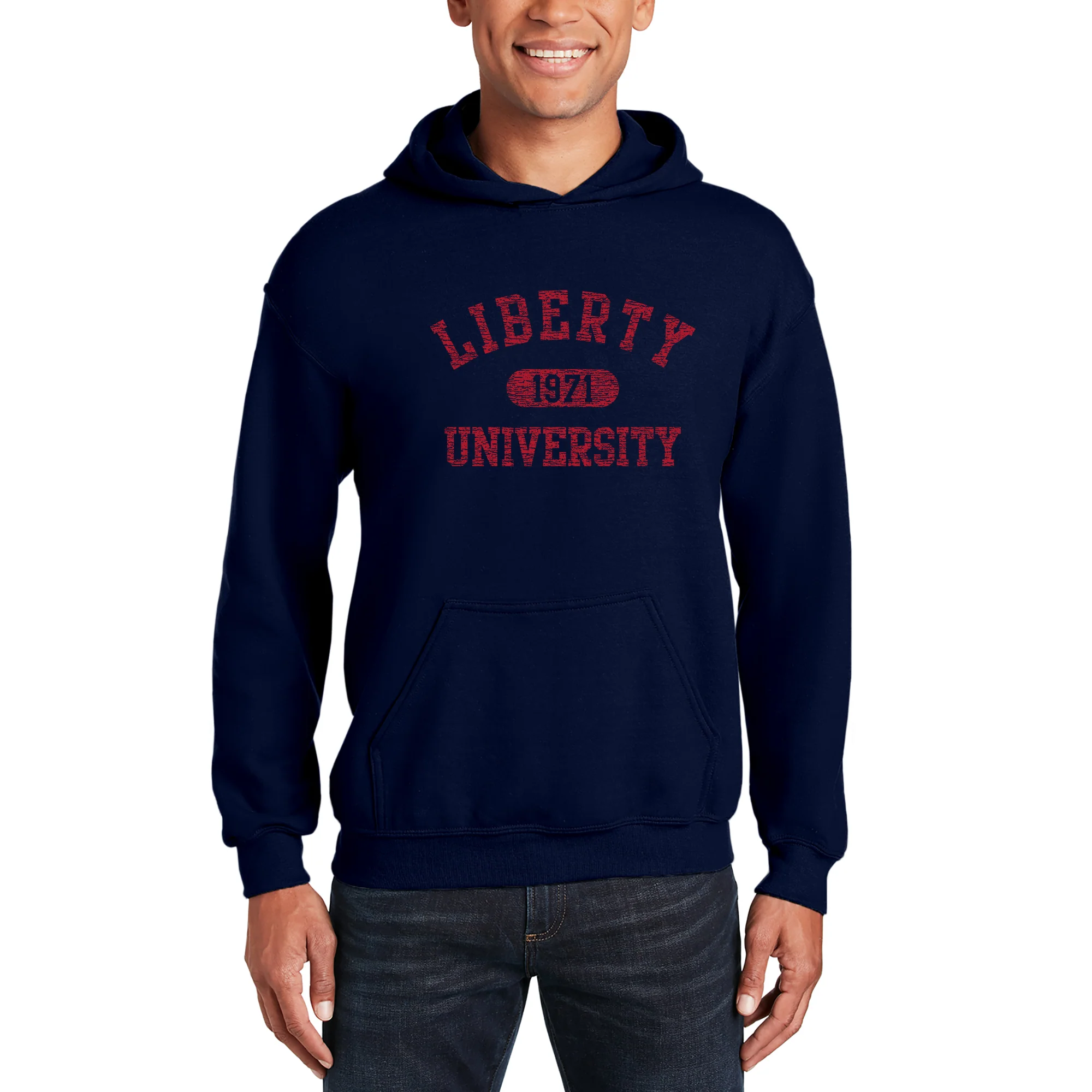 Liberty University Athletic Arch Hoodie - Navy - Image 3