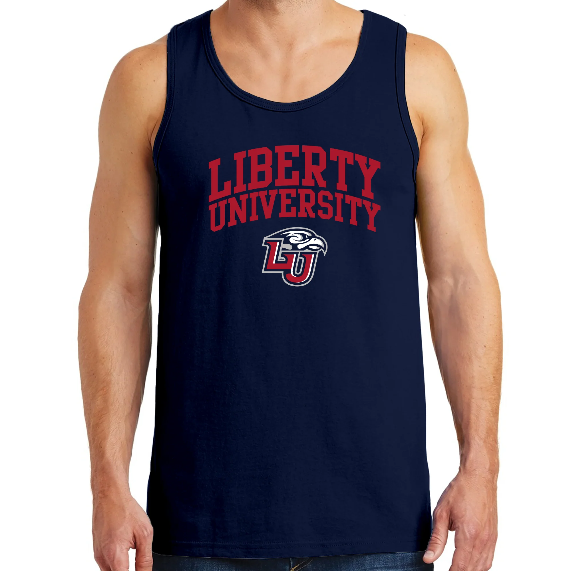 Liberty University Flames Arch Logo Tank Top - Navy - Image 3