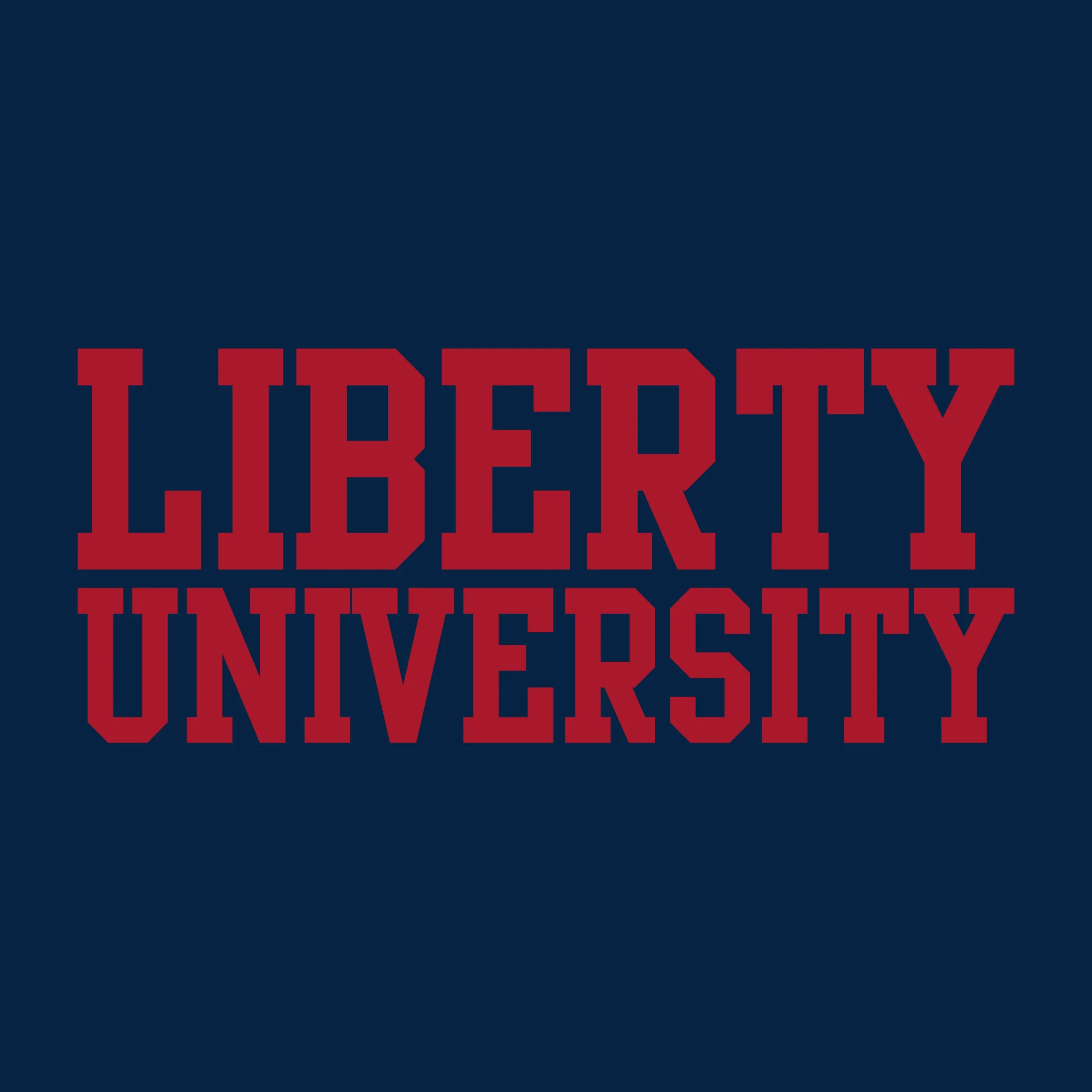 Liberty University Flames Basic Block Women's T Shirt - Navy - Image 2