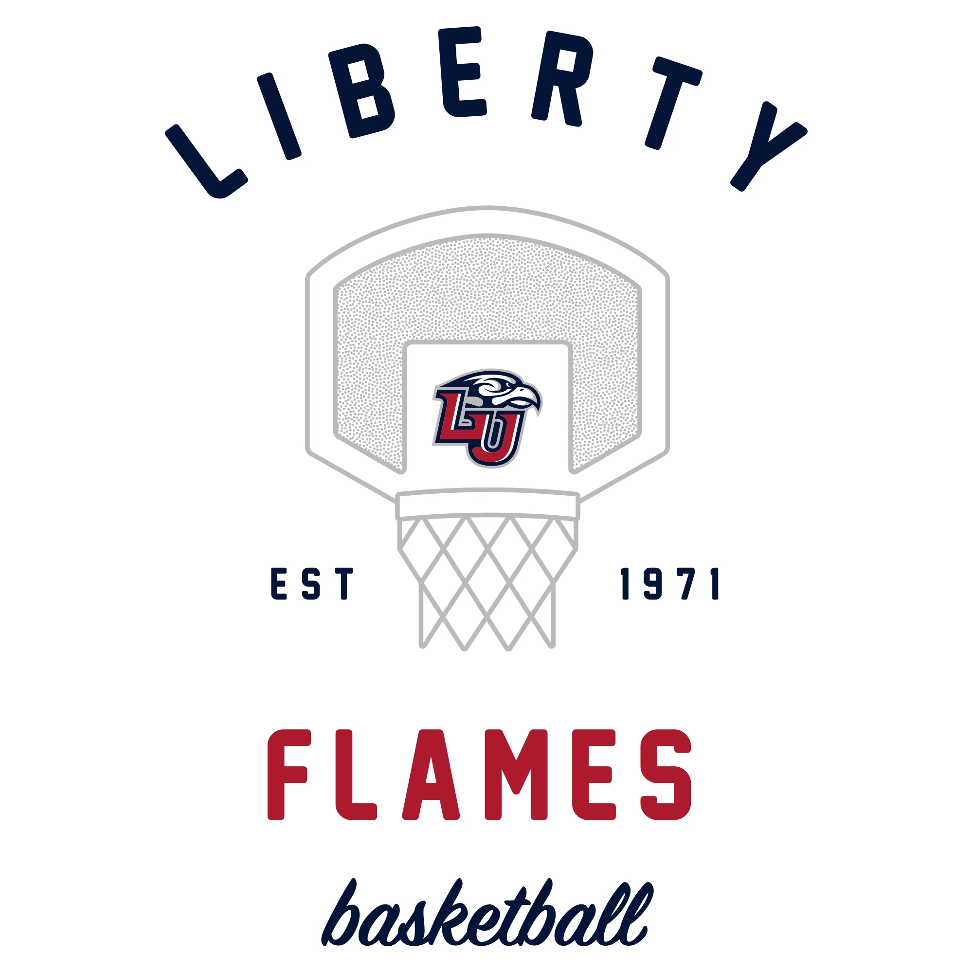 Liberty University Flames Basketball Net T Shirt - White - Image 2