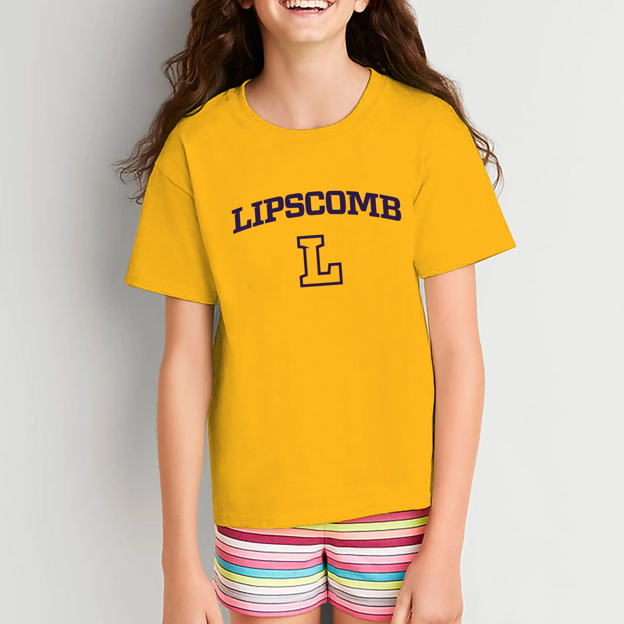 Lipscomb University Bisons Arch Logo Youth Short Sleeve T Shirt - Gold - Image 4