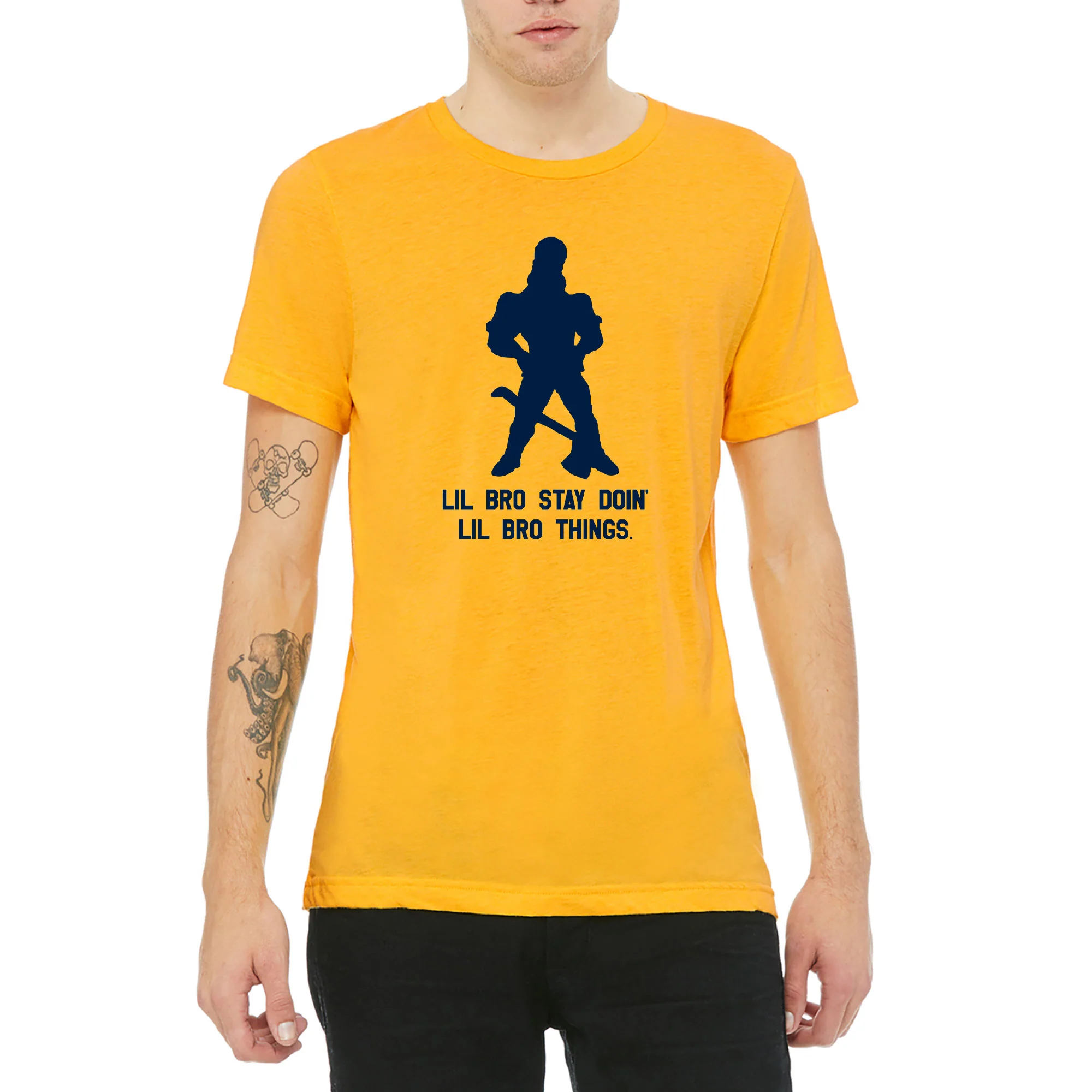 Lil Bro Canvas Triblend T-Shirt - Yellow Gold Triblend - Image 3
