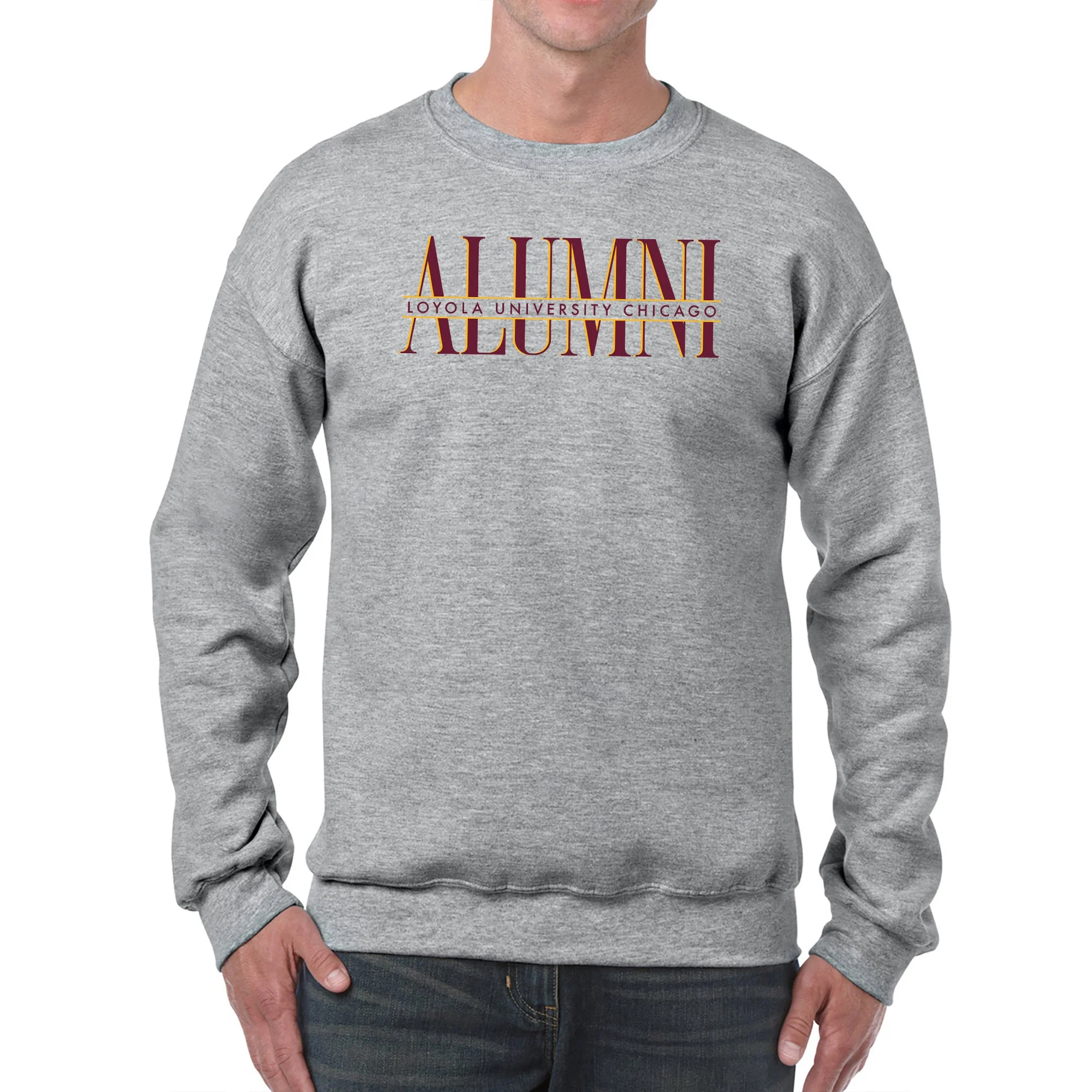 Loyola Chicago Classic Alumni Crewneck - Sport Grey - Image 3