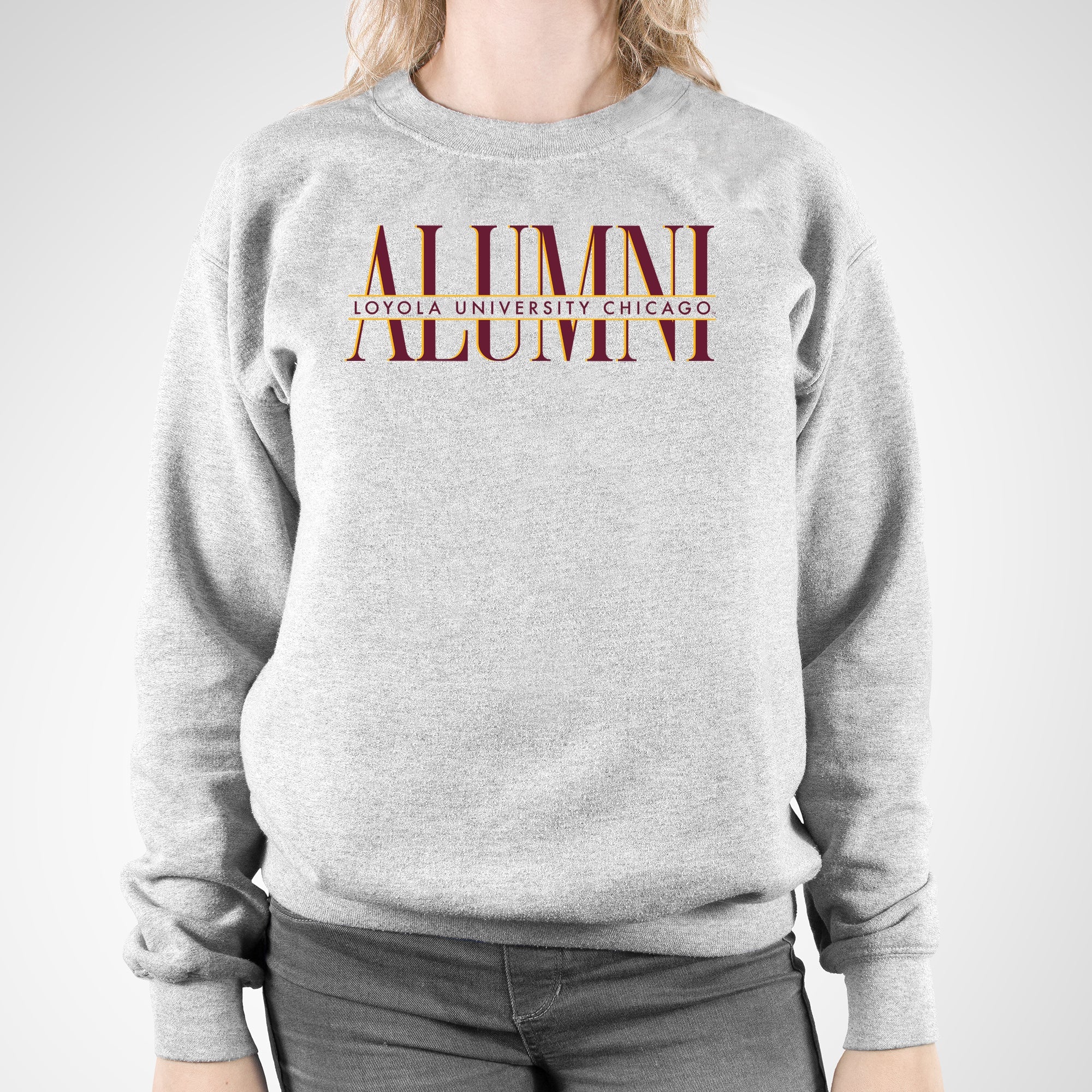 Loyola Chicago Classic Alumni Crewneck - Sport Grey - Image 4