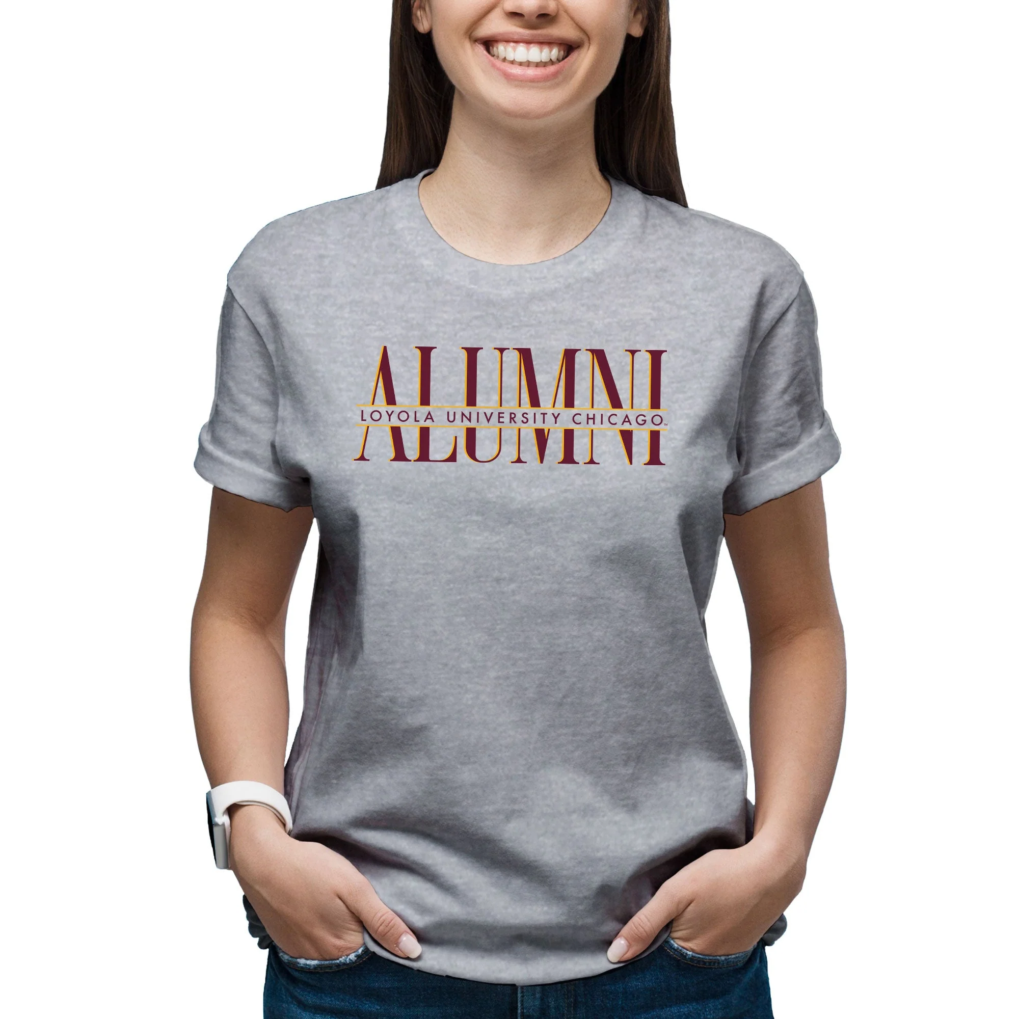 Loyola Chicago Classic Alumni T-Shirt - Sport Grey - Image 5