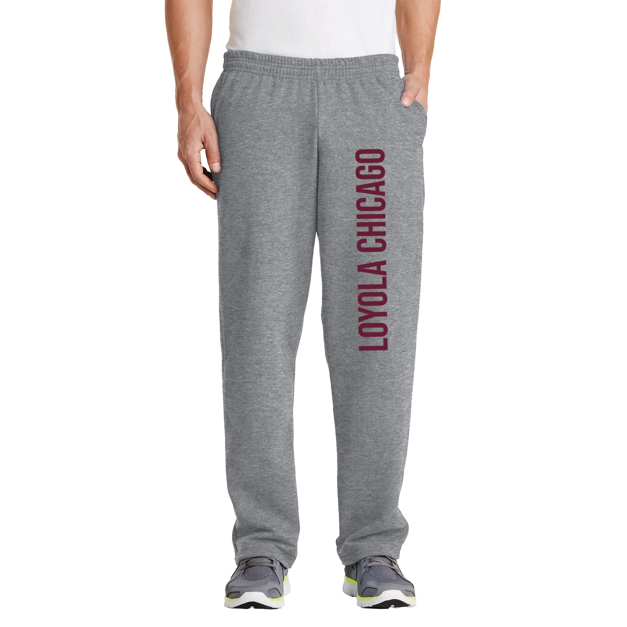 Loyola Chicago Ramblers Super Block Sweatpants - Sport Grey - Image 3