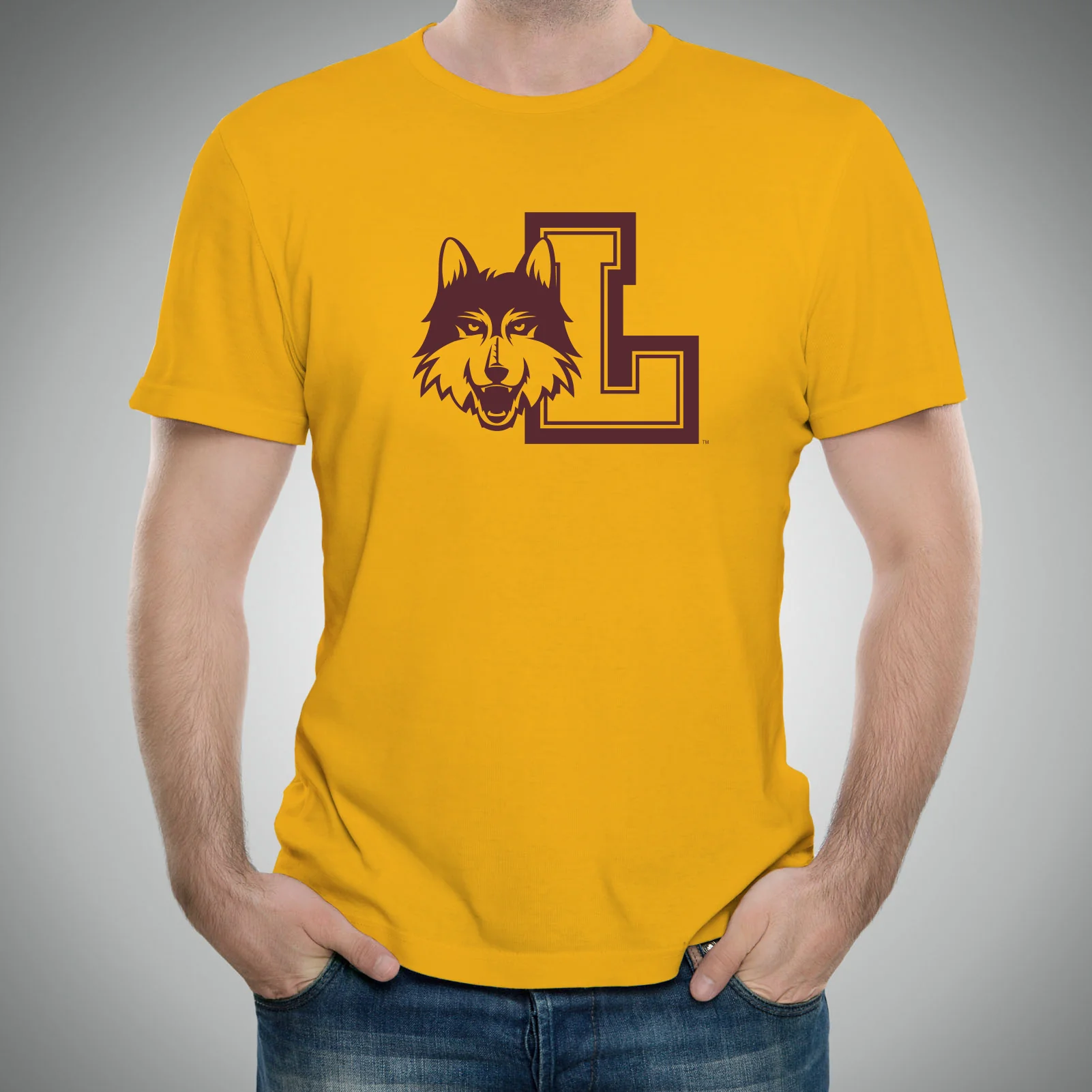 Loyola University Chicago Ramblers Logo Short Sleeve T Shirt - Gold - Image 3