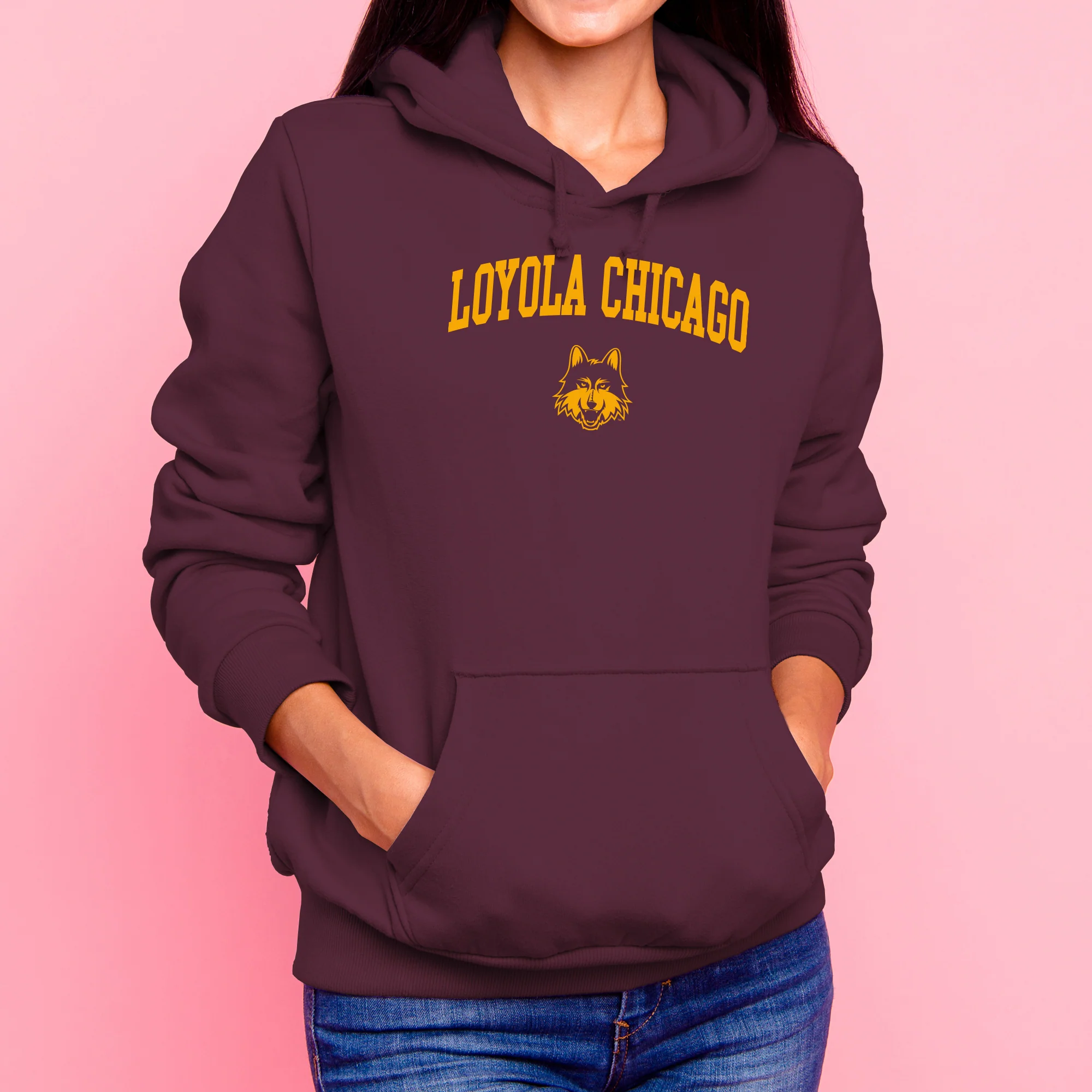 Loyola University Chicago Ramblers Arch Logo Hoodie - Maroon - Image 4