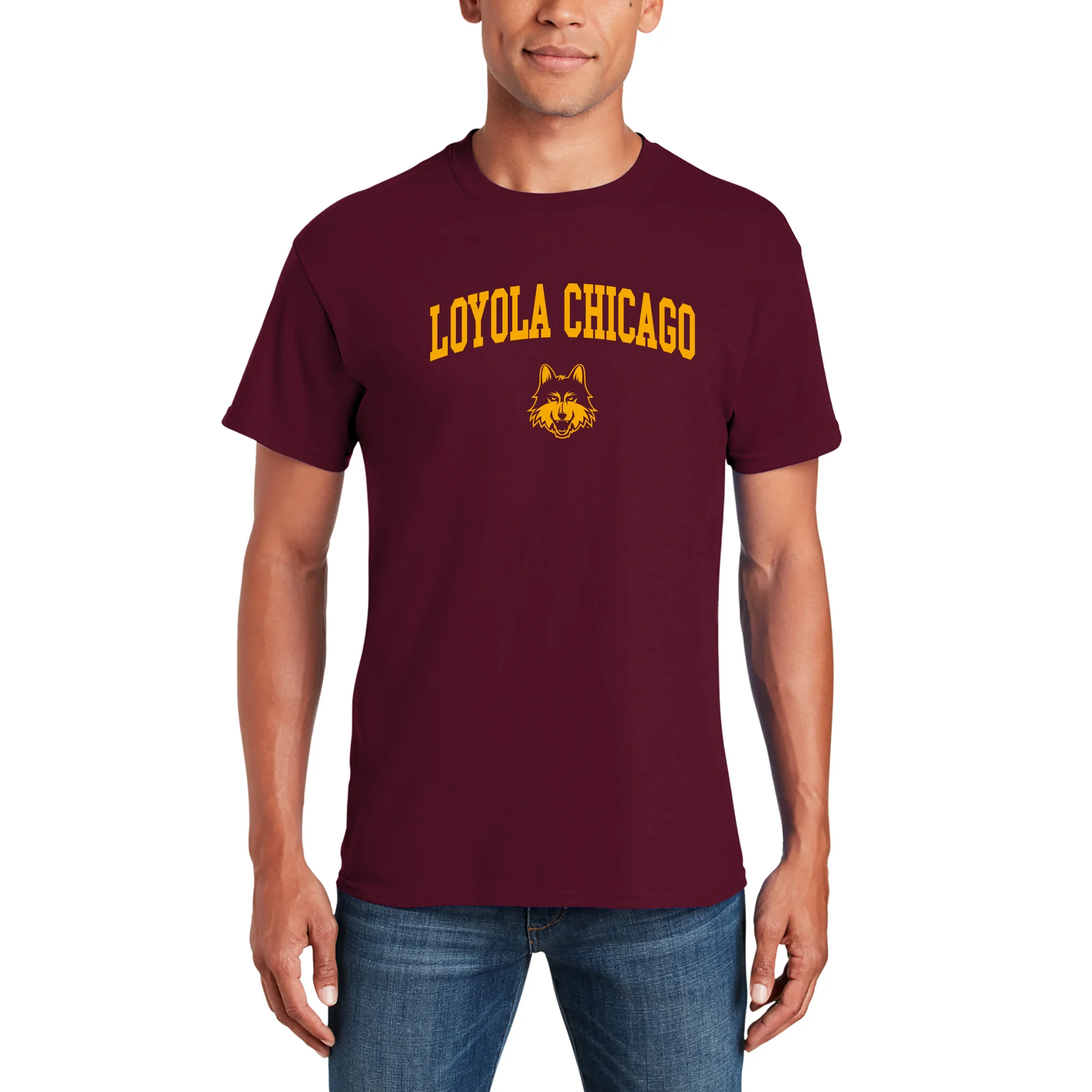 Loyola University Chicago Ramblers Arch Logo Short Sleeve T-Shirt - Maroon - Image 3