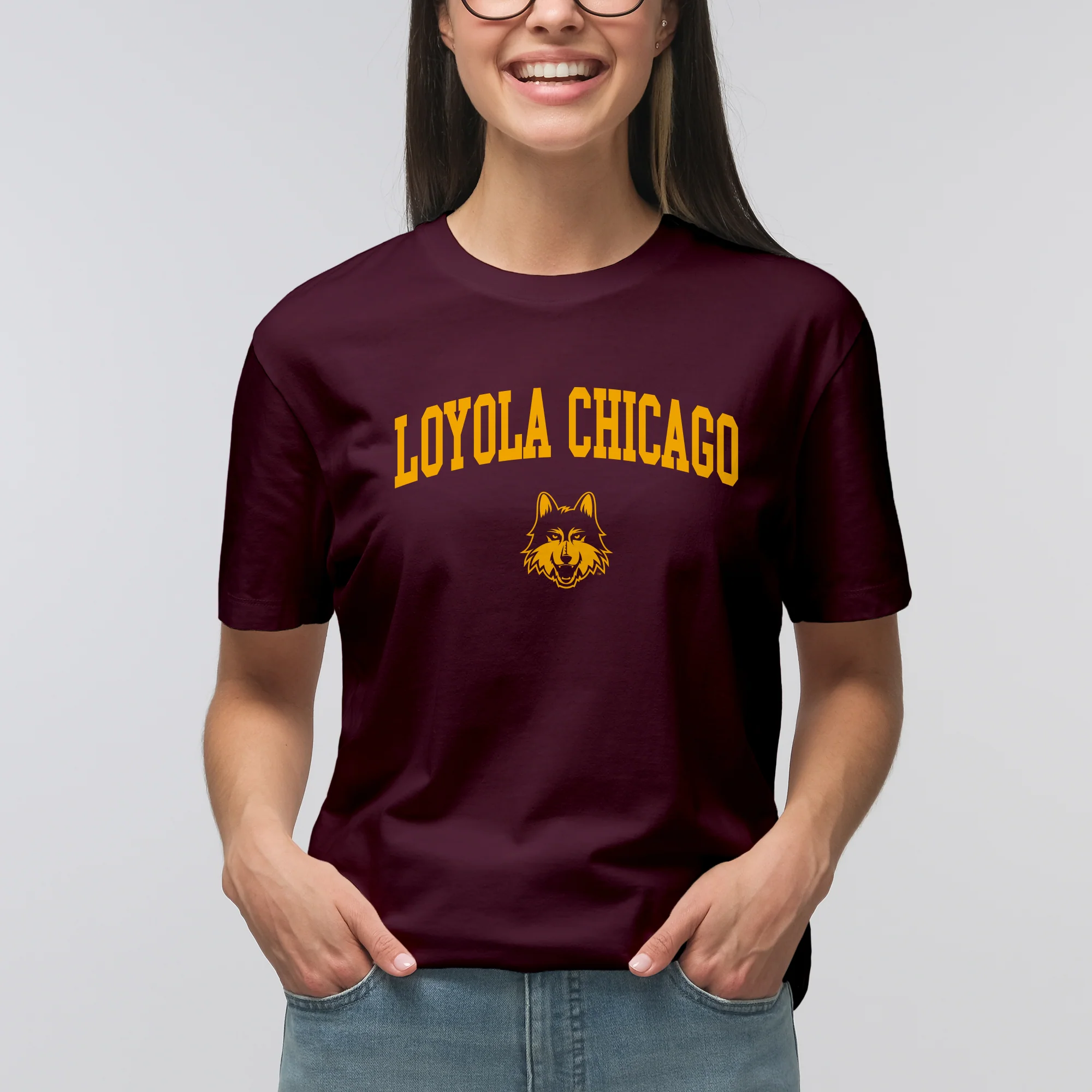 Loyola University Chicago Ramblers Arch Logo Short Sleeve T-Shirt - Maroon - Image 4
