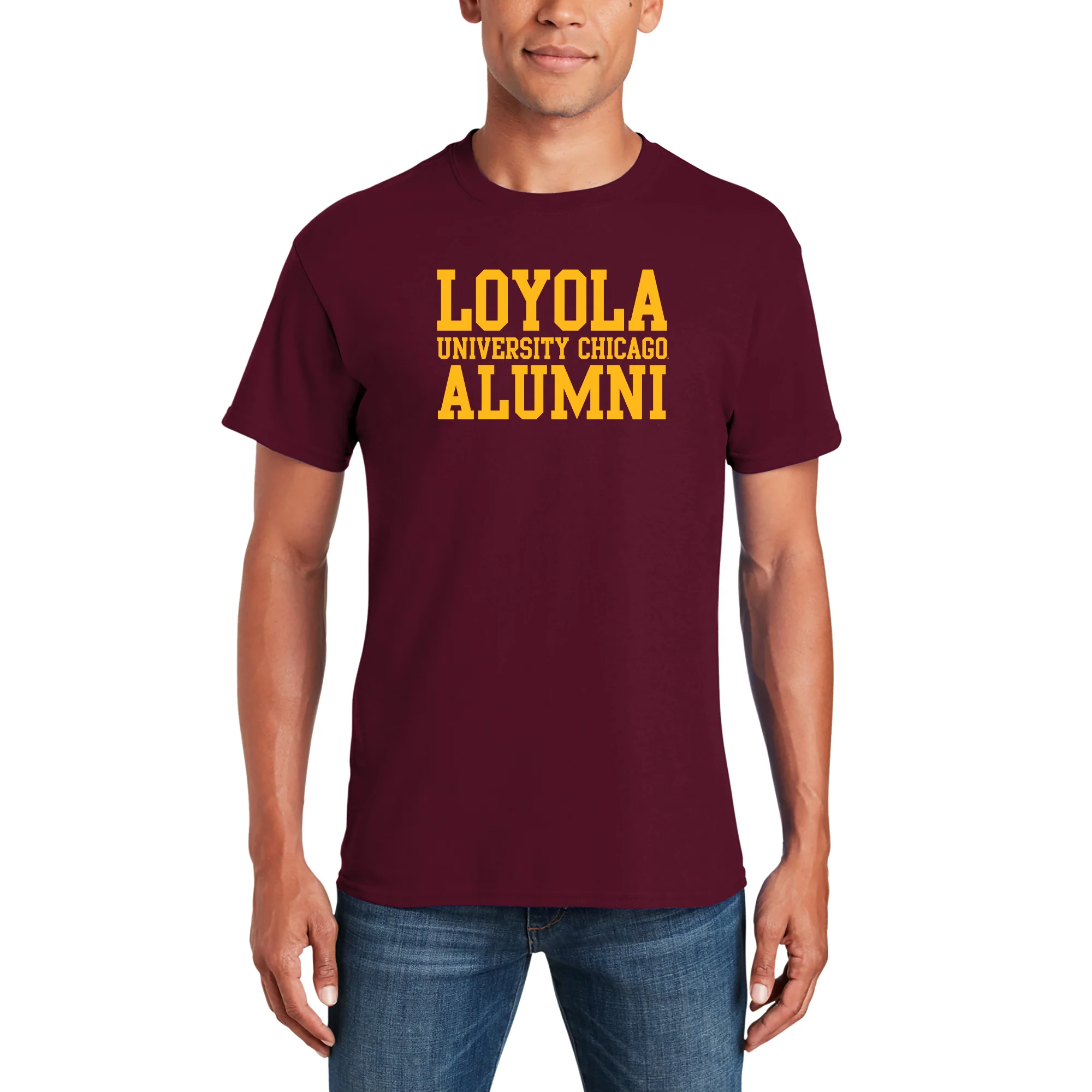Loyola University Chicago Ramblers Basic Block Alumni Short Sleeve T Shirt - Maroon - Image 3