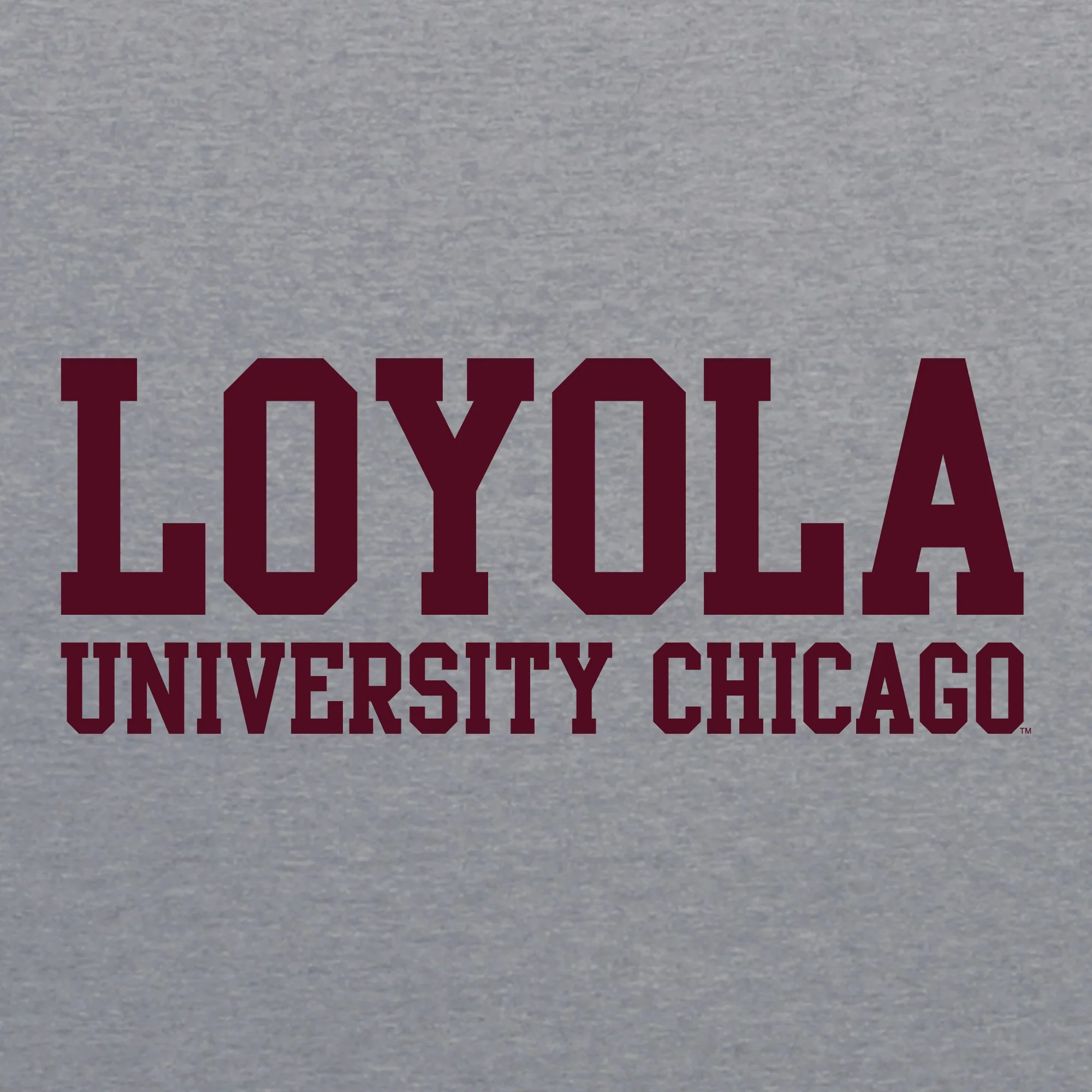Loyola University Chicago Ramblers Basic Block Canvas Triblend Short Sleeve T Shirt - Athletic Grey Triblend - Image 2
