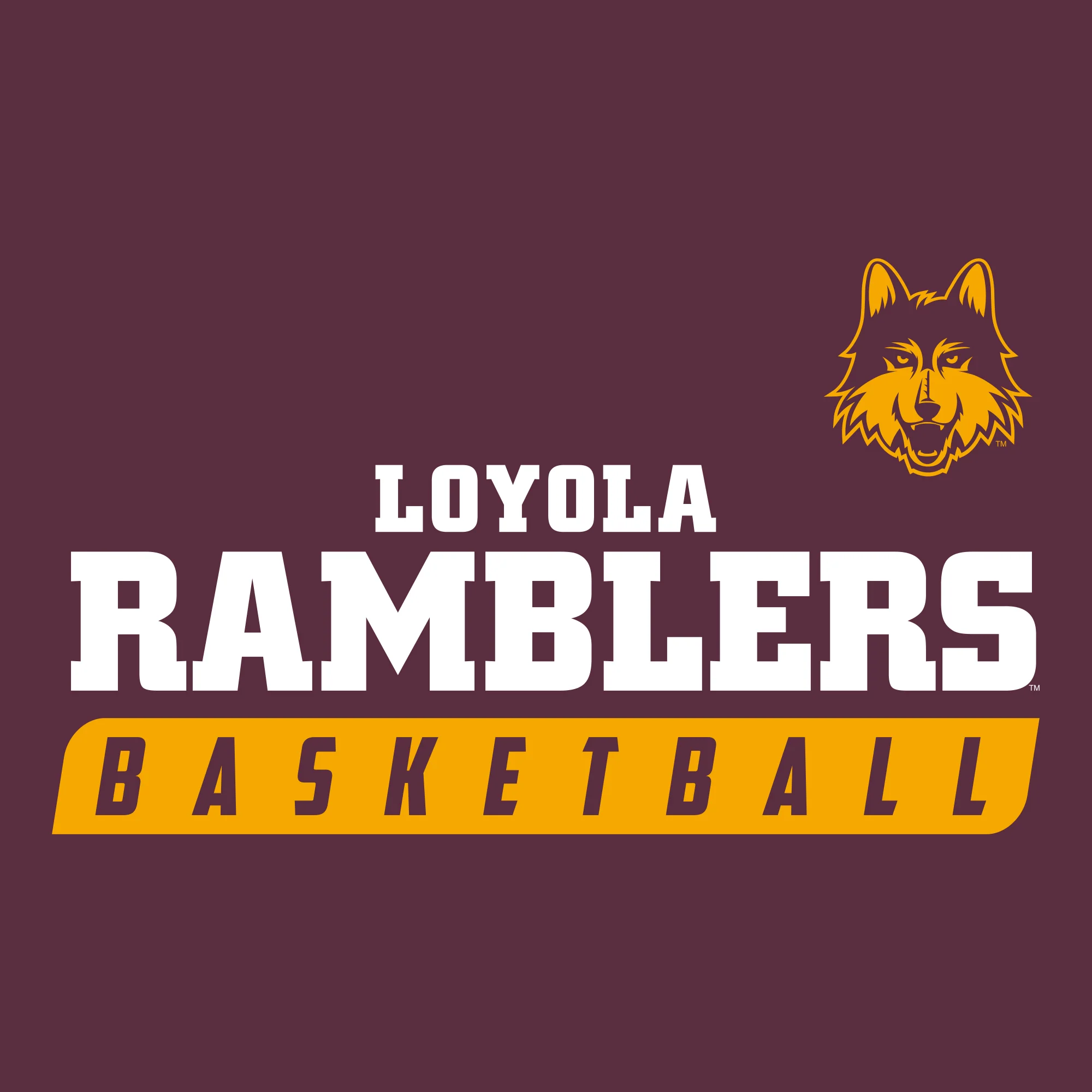 Loyola University Chicago Ramblers Basketball Slant T Shirt - Maroon - Image 2
