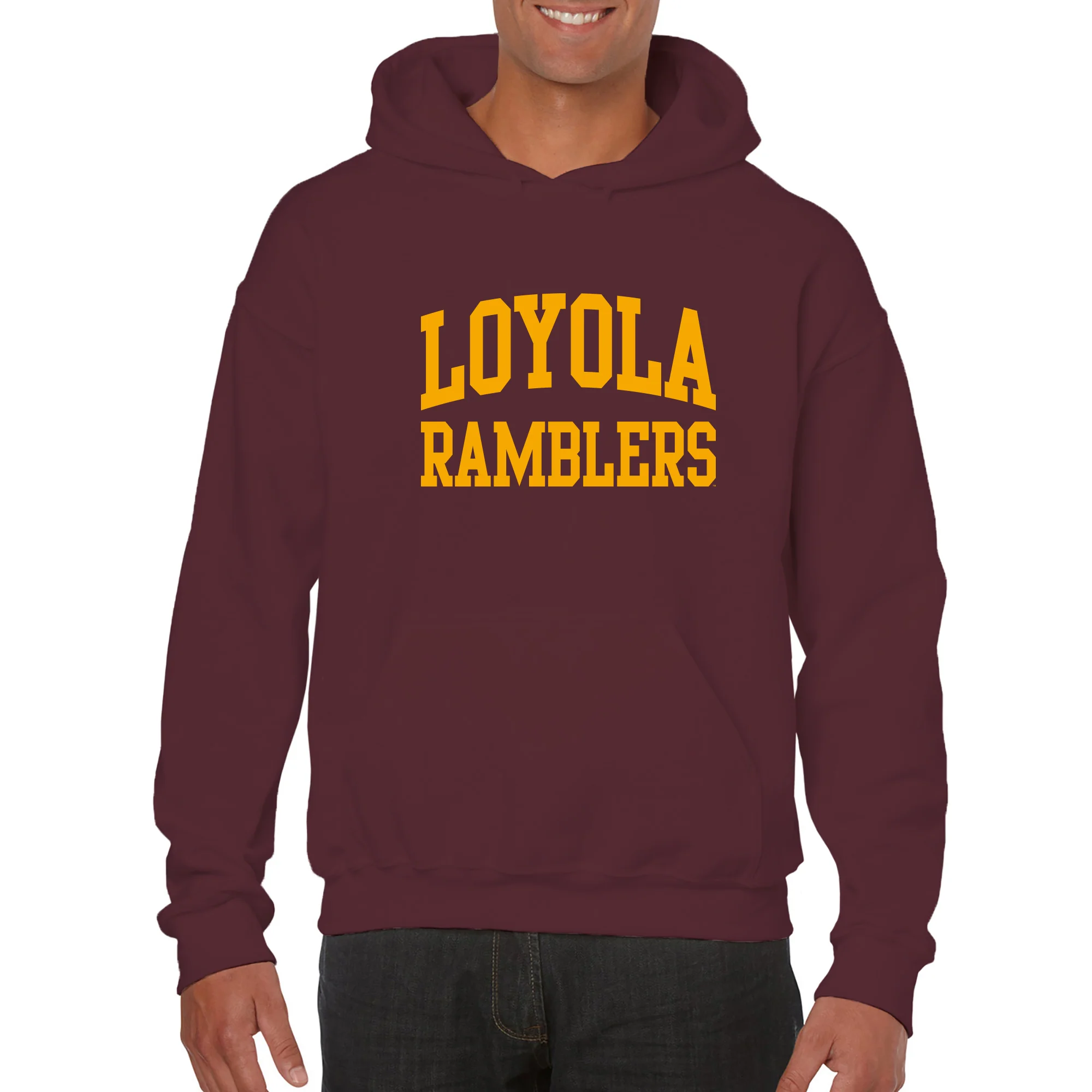 Loyola University Chicago Ramblers Front Back Print Hoodie - Maroon - Image 3