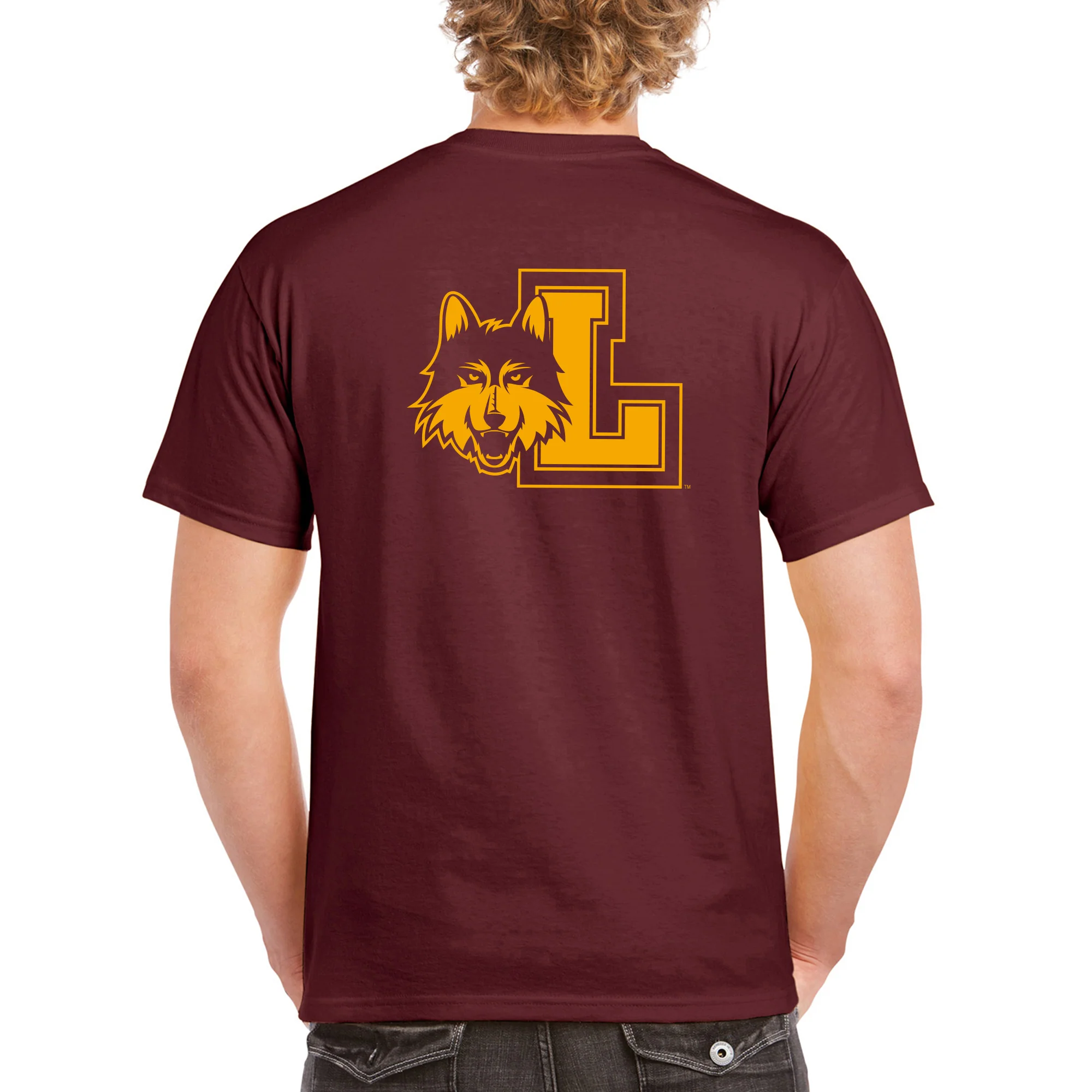 Loyola University Chicago Ramblers Front Back Print Short Sleeve T Shirt - Maroon - Image 5