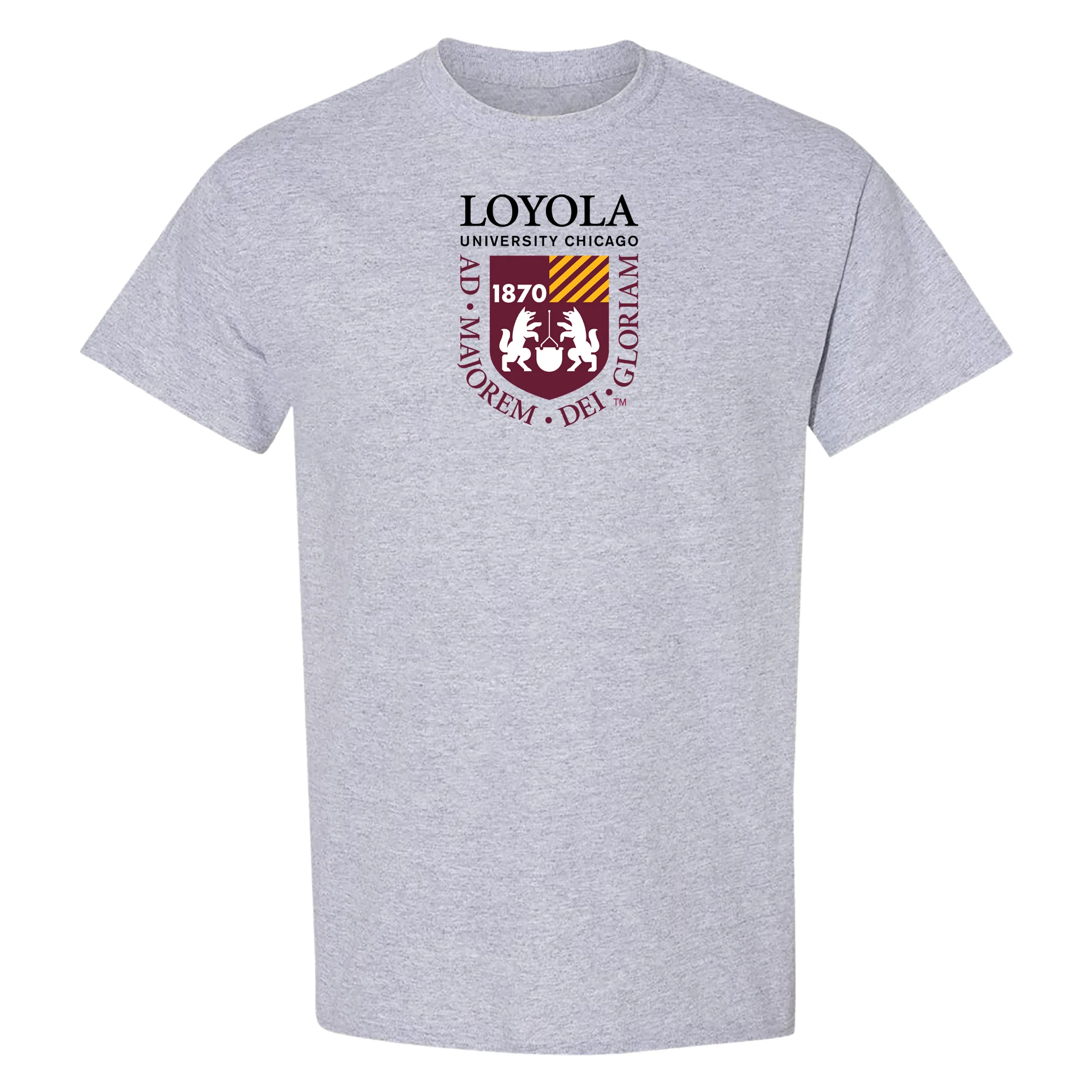 Loyola University Chicago Ramblers Institutional Logo Short Sleeve T Shirt - Sport Grey