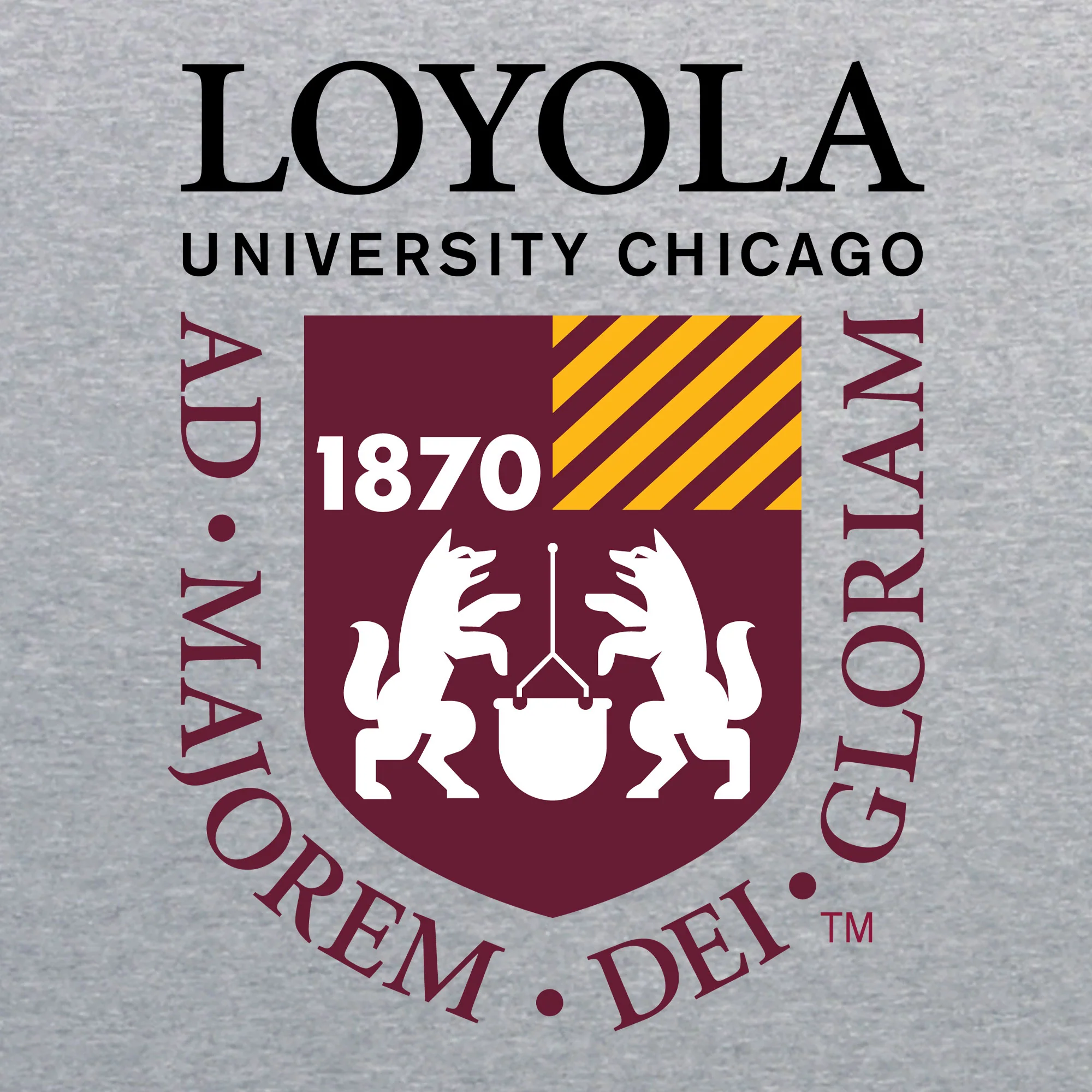 Loyola University Chicago Ramblers Institutional Logo Short Sleeve T Shirt - Sport Grey - Image 2