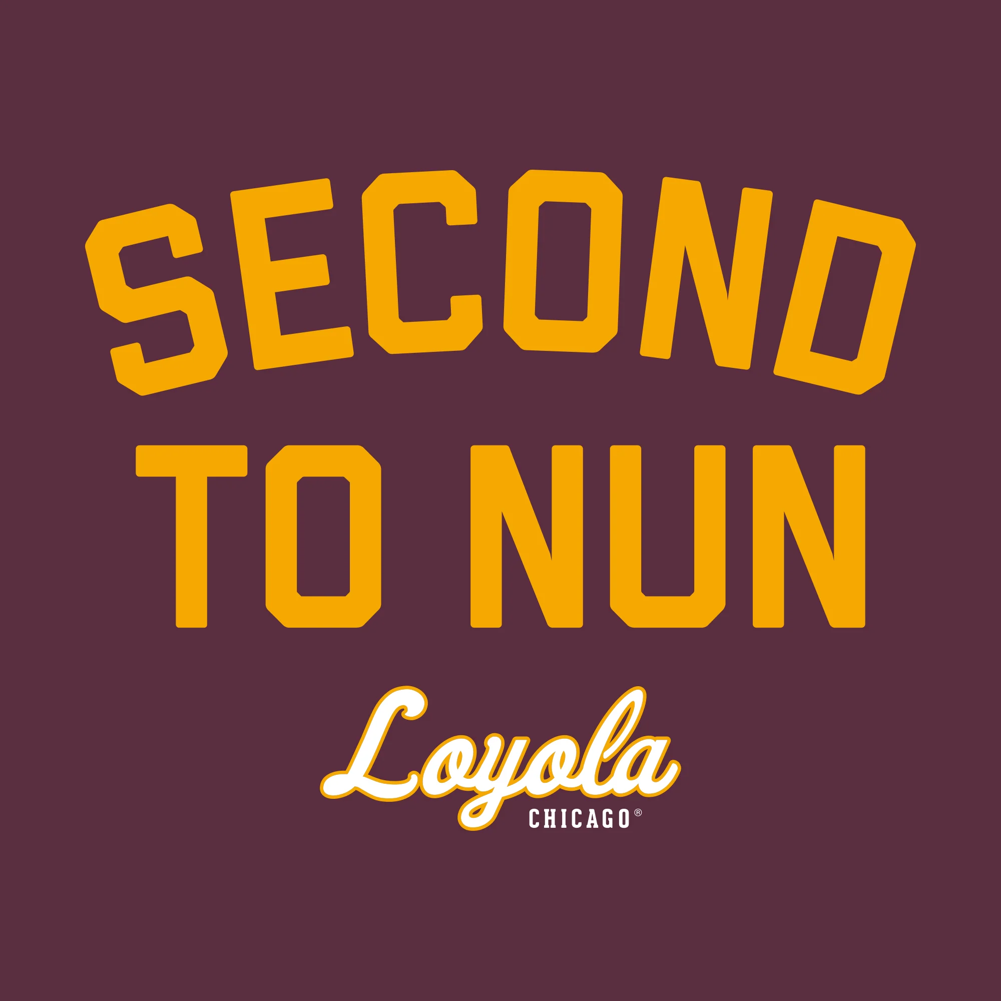 Loyola University Chicago Ramblers Second to Nun Sister Jean Short Sleeve T Shirt - Maroon - Image 2