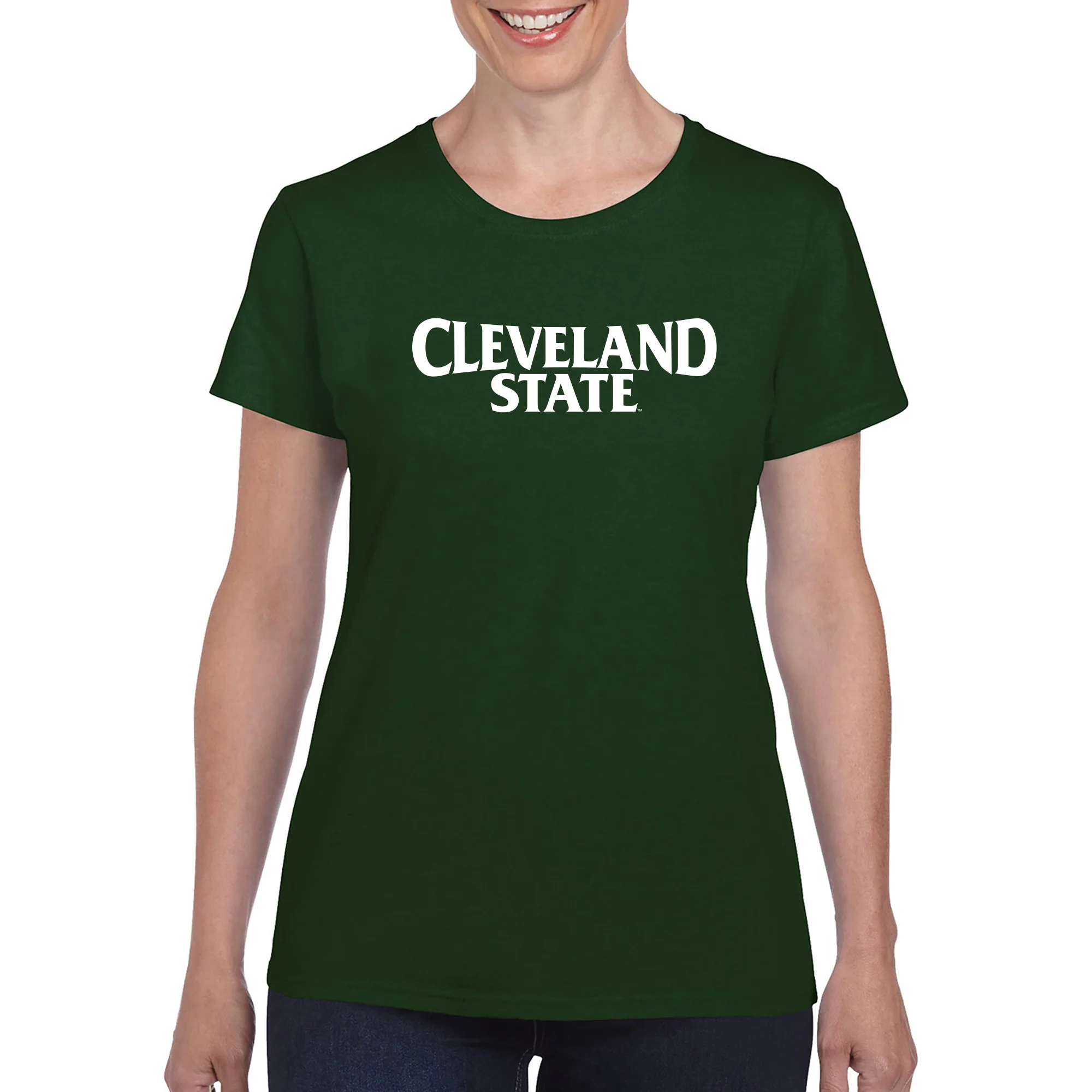 Cleveland State Vikings Basic Block Women's T Shirt - Forest - Image 3