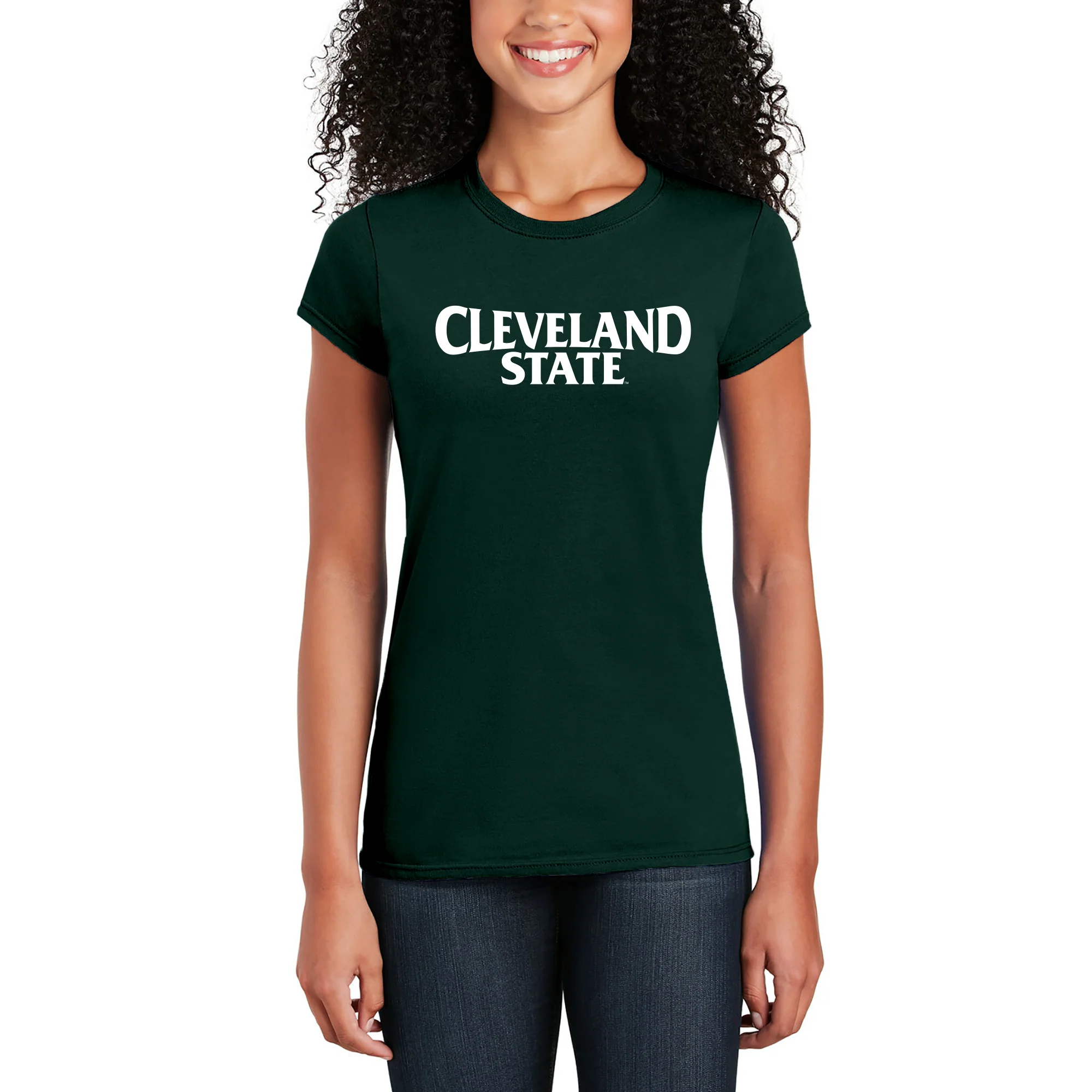 Cleveland State Vikings Basic Block Women's T Shirt - Forest - Image 4