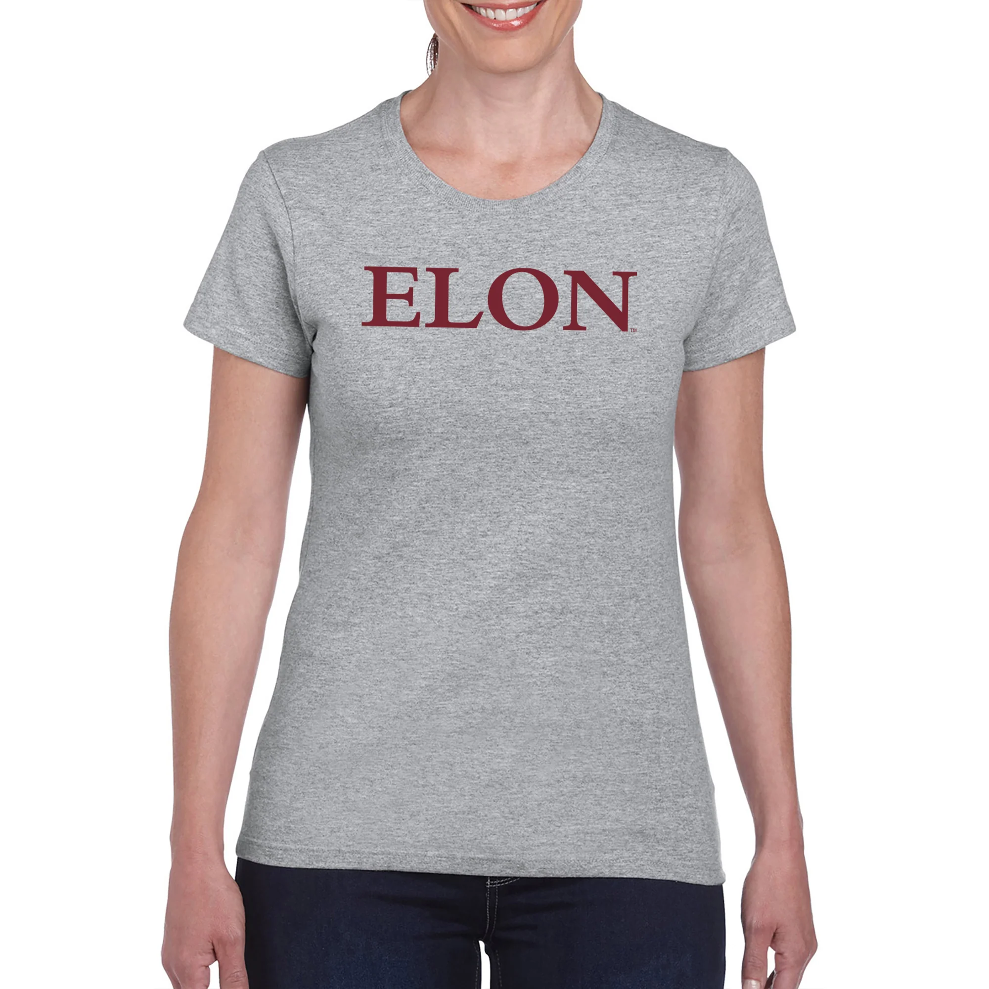 Elon Phoenix Basic Block Women's T Shirt - Sport Grey - Image 4