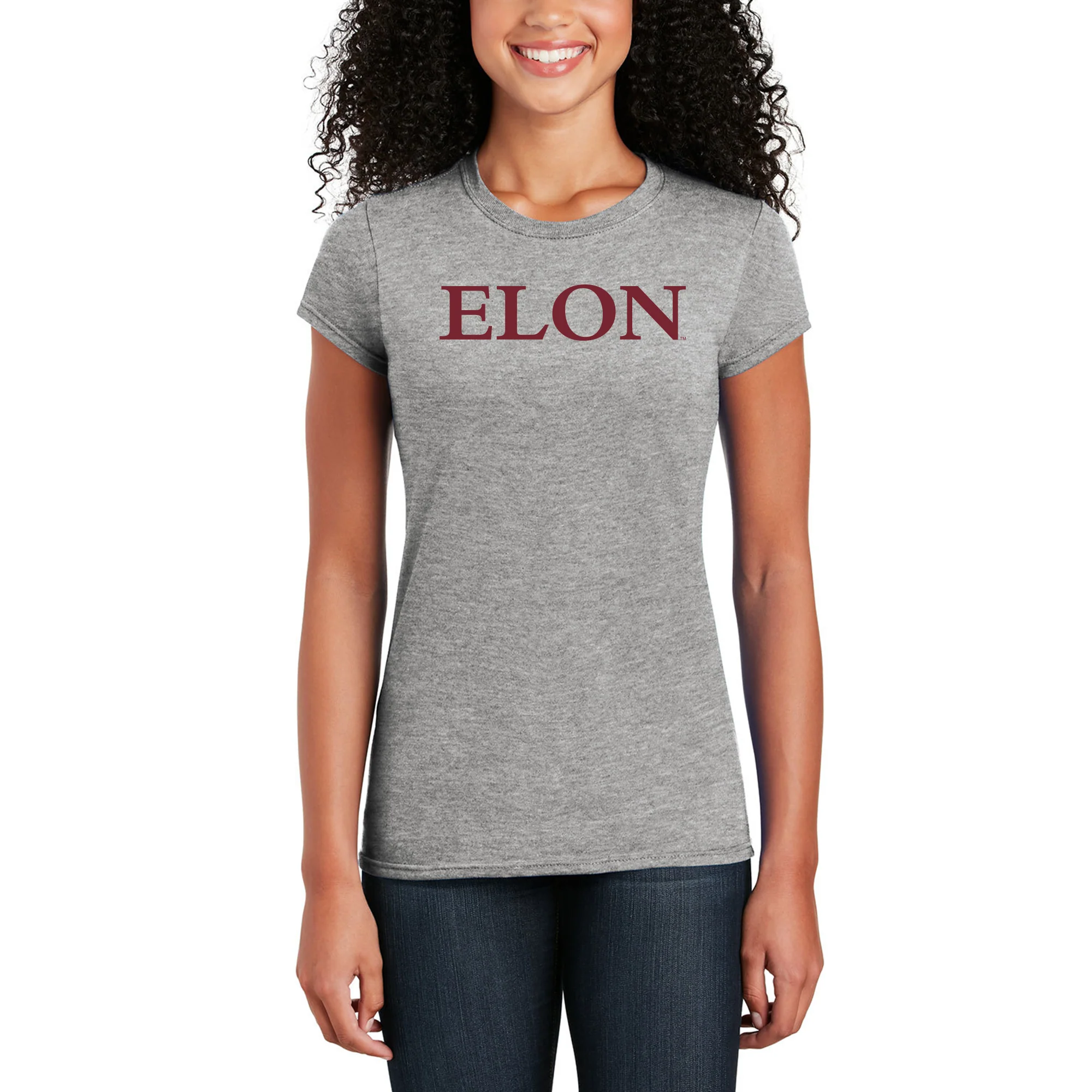 Elon Phoenix Basic Block Women's T Shirt - Sport Grey - Image 5