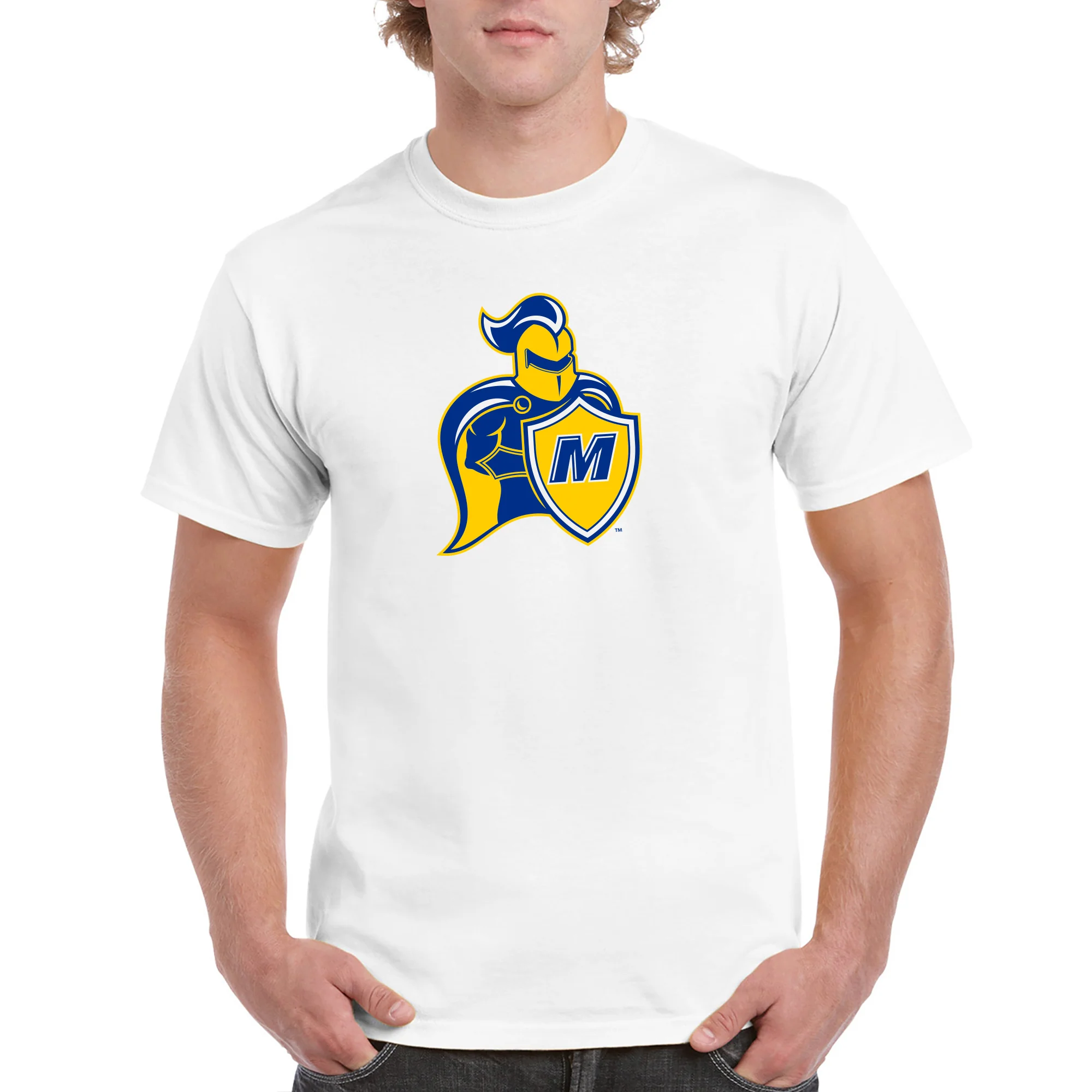 Madonna University Crusaders Primary Logo T-Shirt - White - Image 3