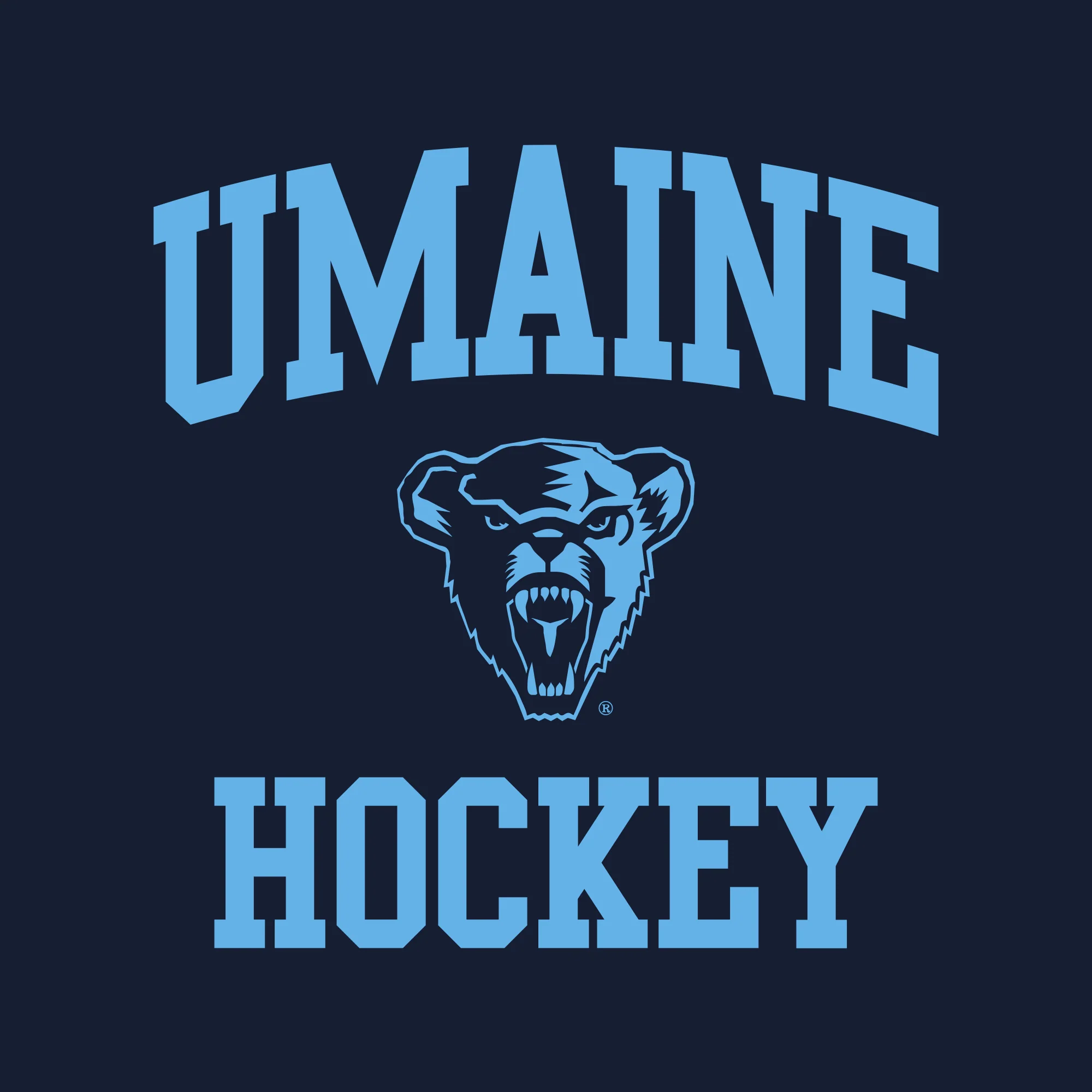 Maine Arch Logo Hockey Long Sleeve - Navy - Image 2